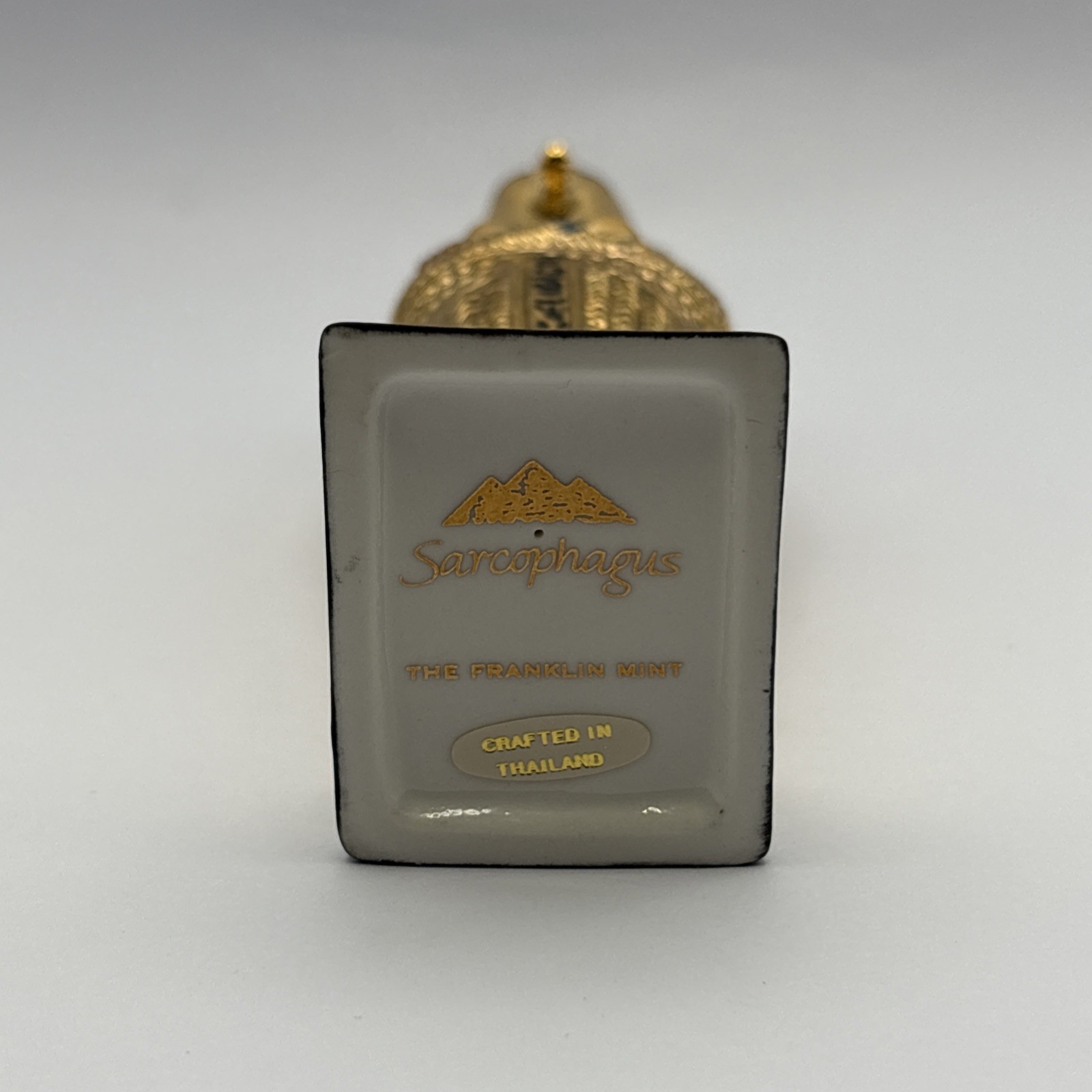 Franklin Mint Egyptian Sarcophagus Figurine Gold-Tone Pharaoh 4” Thailand