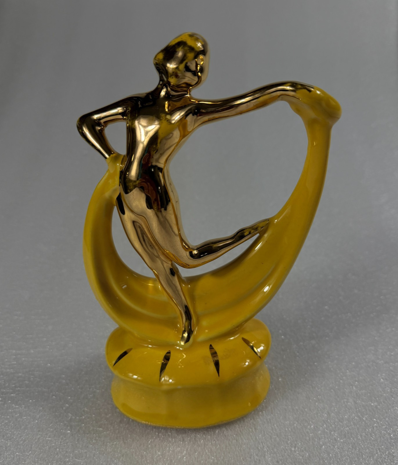 Vintage Isadora Duncan Scarf Dancer Figurine 22K Gold Accents