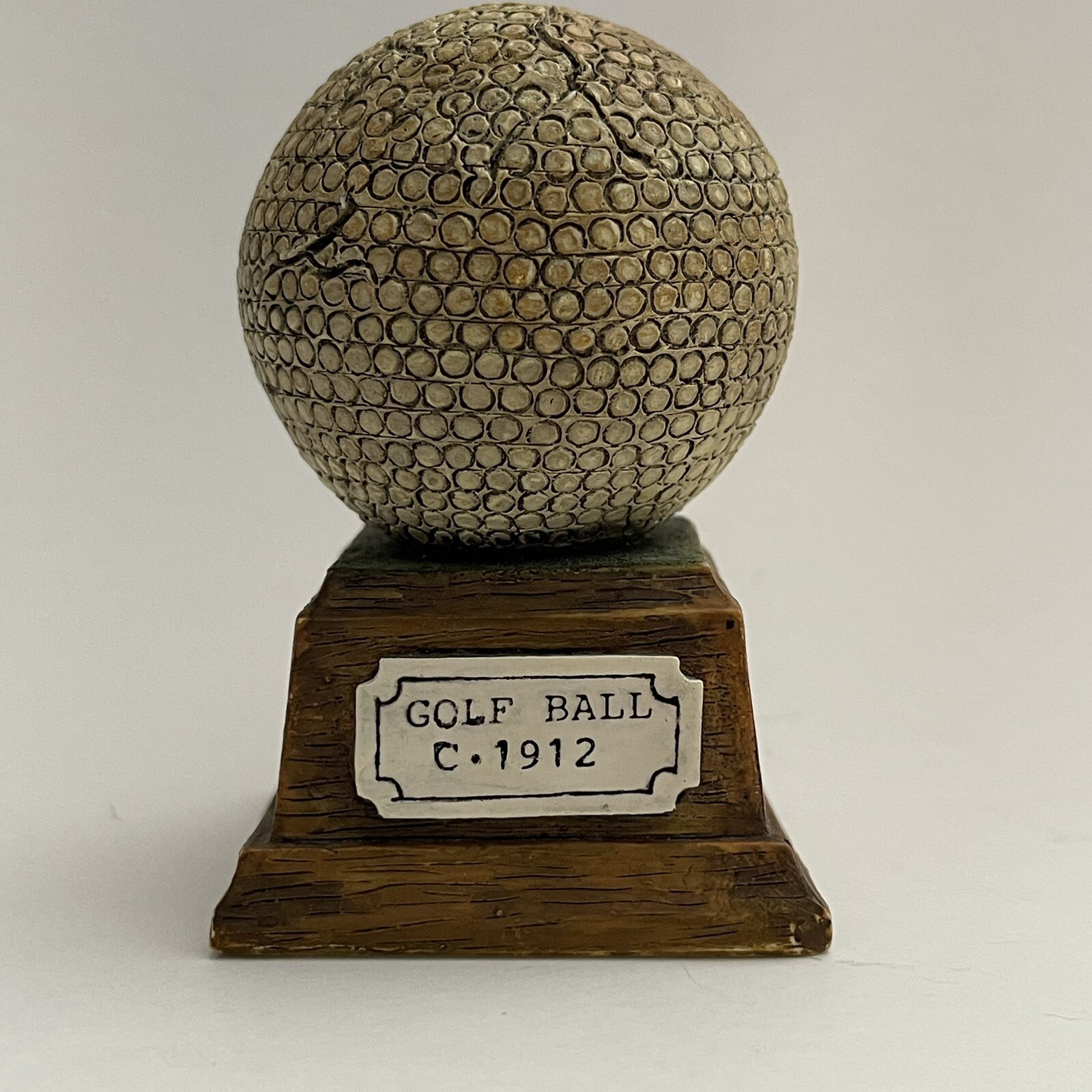 1912 Golf Ball Display Statuette 3-1/2 Inches Tall