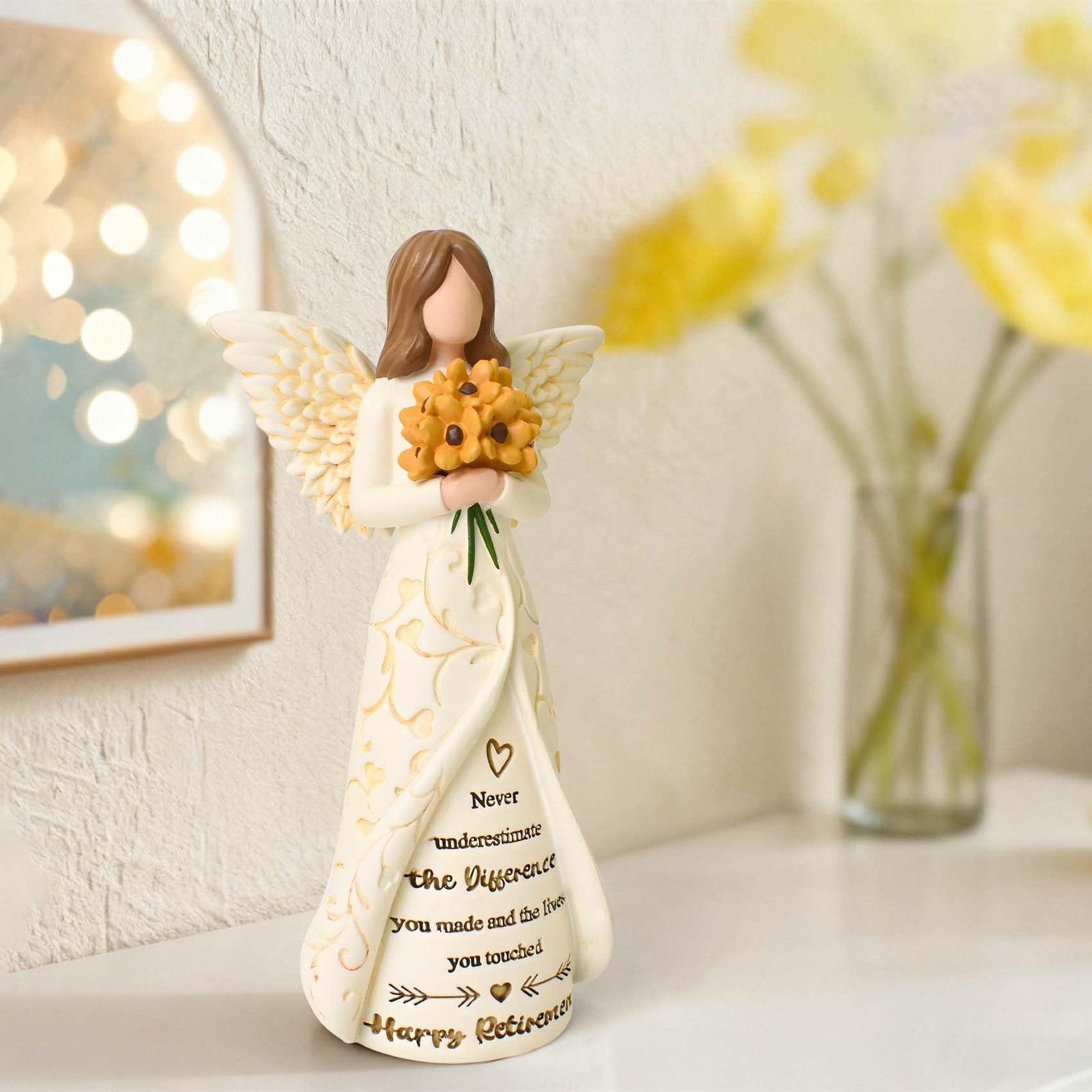Retirement Gift for Woman, 7” Angel Figurine for Retirement Party Decorations…