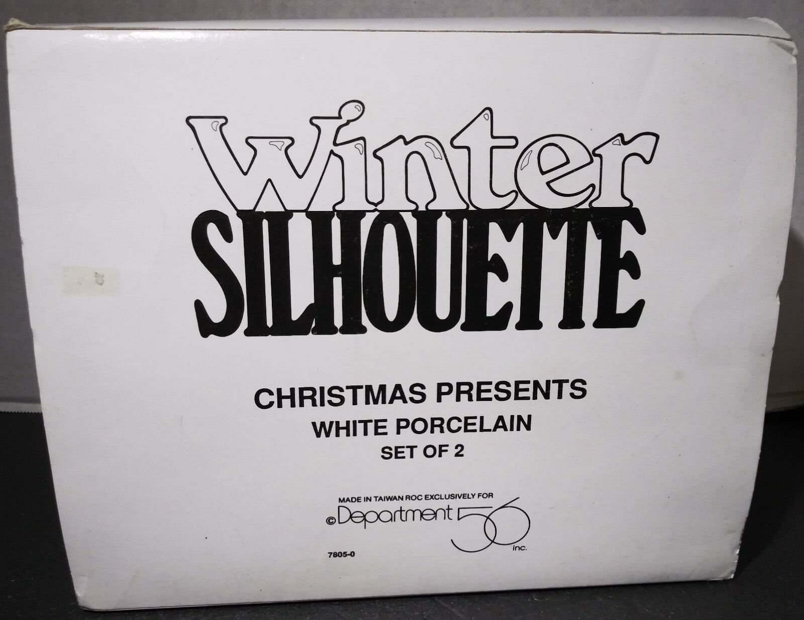 Department 56 Winter Silhouette Christmas presents Set Of 2 Figurines Children