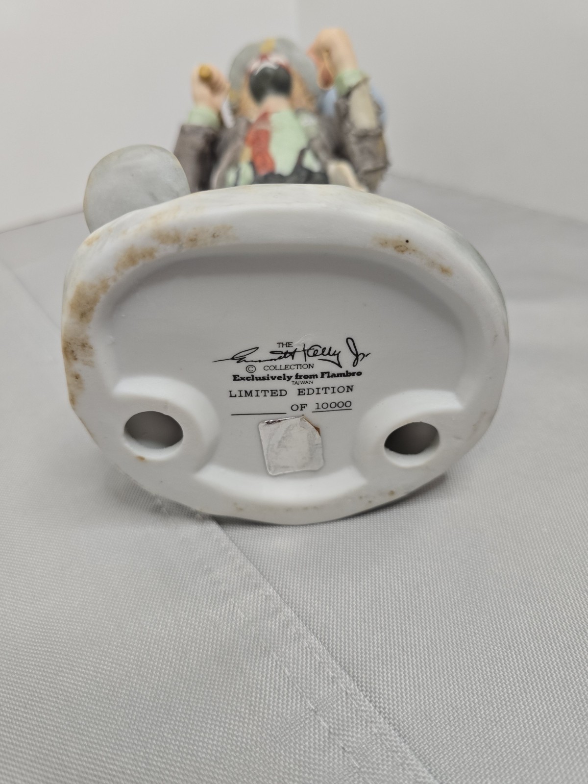 Flambro “Balloons for Sale” porcelain figurine the hobo clown Emmett Kelly Jr..