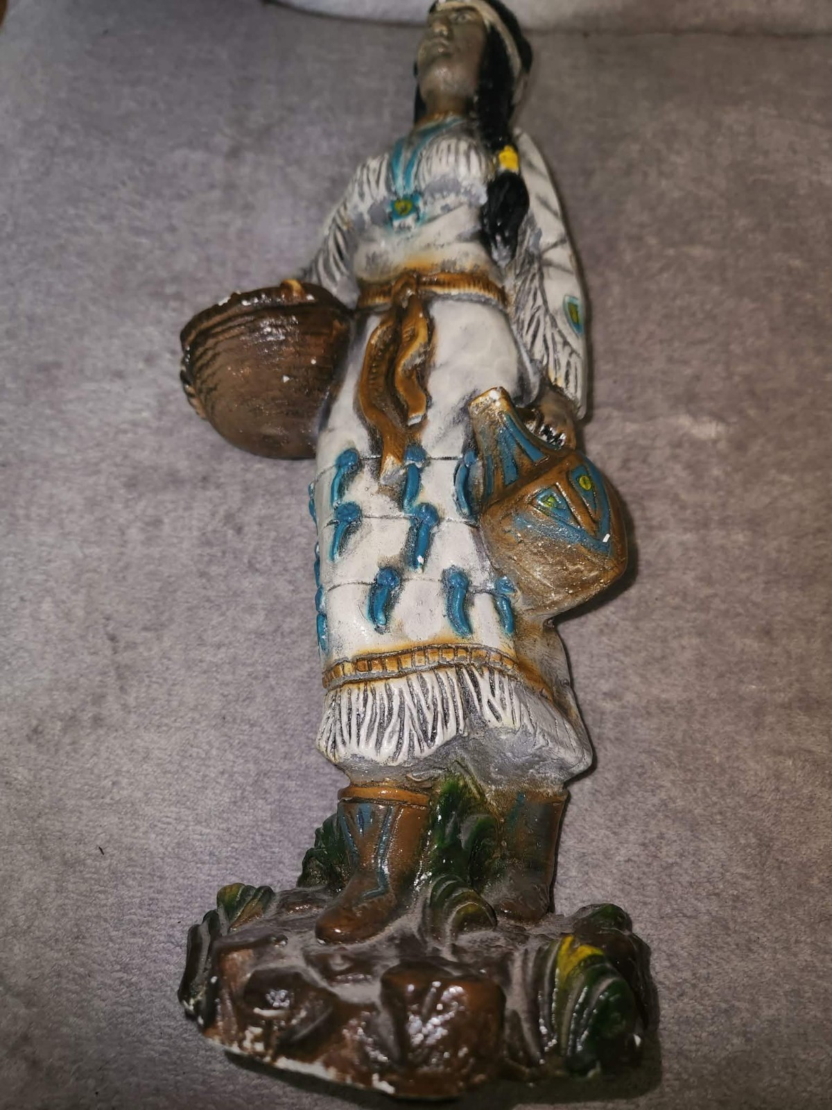 Beautiful Set Of 2 Vintage Native American Woman And Man Universal Statuary