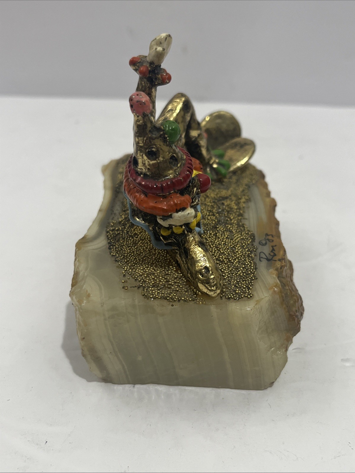 Vintage Ron Lee 1983 Sculptor Pinky The Clown Laying Down 24kt Plated Figurine