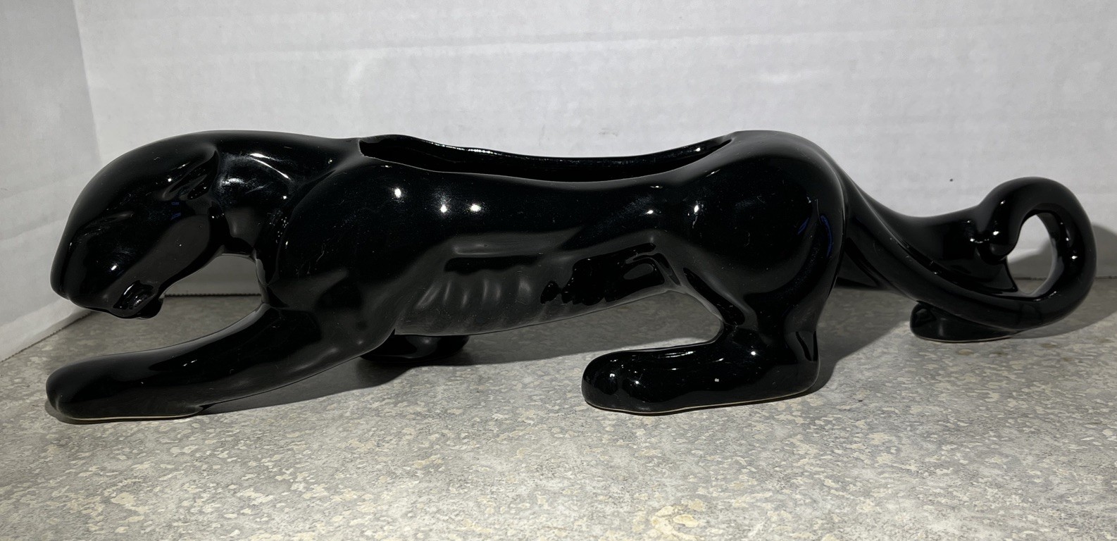 Haeger Mid-Century Black Panther Ceramic Planter 15in Good Condition! -820