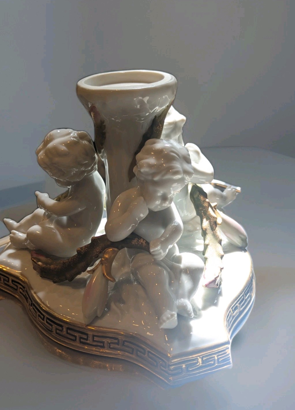Moore Bros Porcelain Cherub 1880-1902 Two pieces.