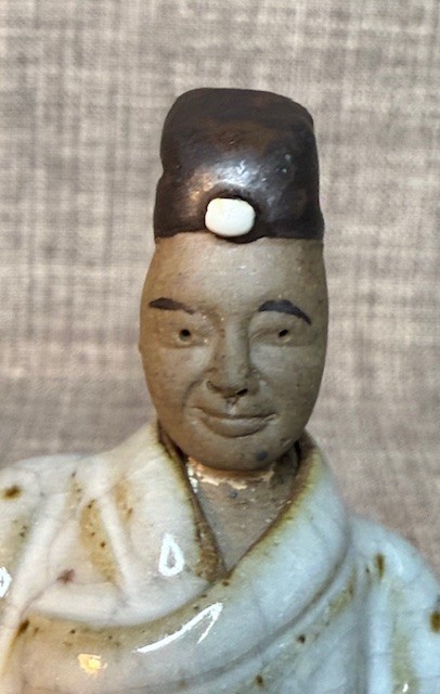 3 pc. Chinese Mudman Figurines Glazed Clay Mud Men 4 in. T Happy Buddha