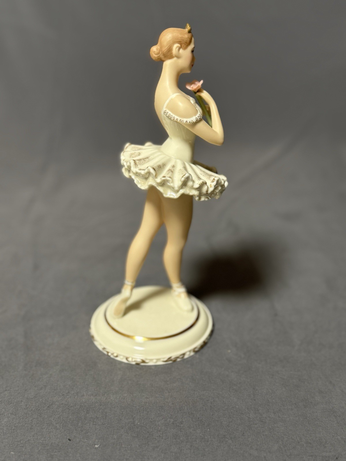 Lenox Poised Perfection Figurine Ballerina with Pink Flower Handcrafted