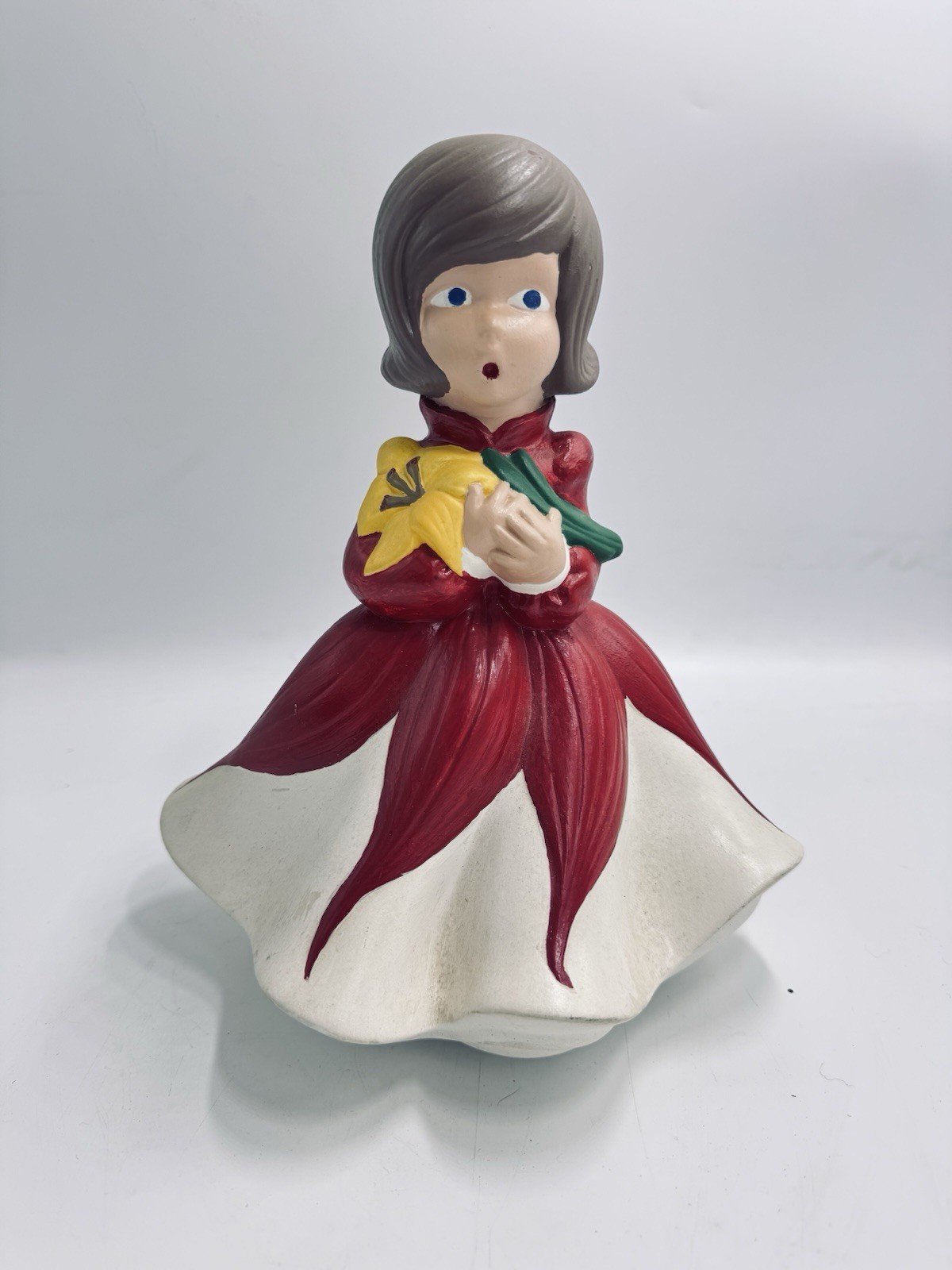 GIRL CAROLER Vintage Atlantic Holland Mold Ceramic Flower Girl Figurine