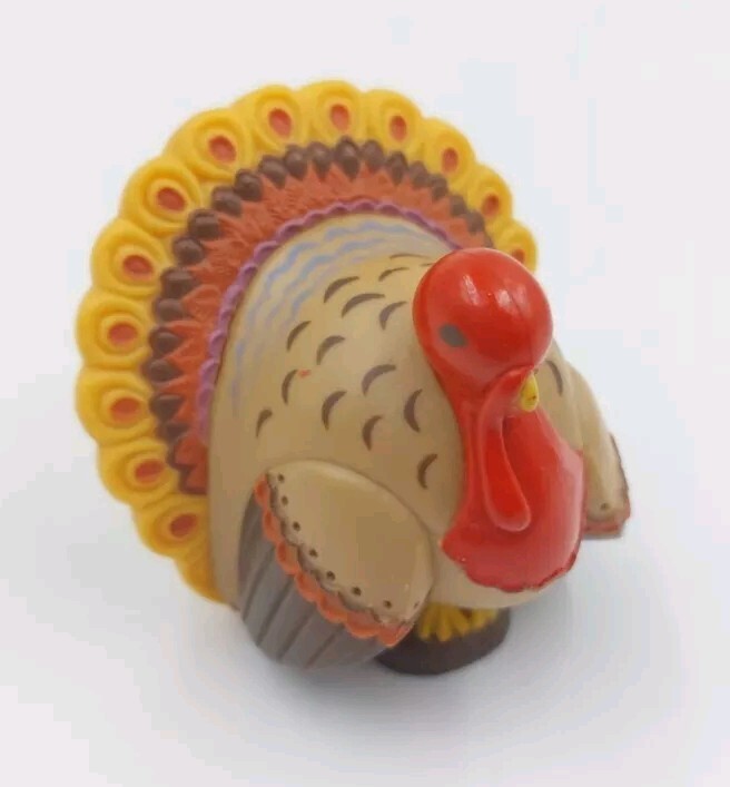 1983 Hallmark Merry Miniatures Thanksgiving Turkey Brown Red Head Excellent