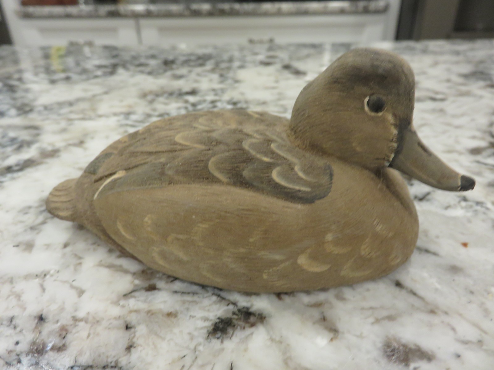 Hand Made & Painted Red Head Hen Duck 5″ Signed L Tysinger 9-4-84 LOOK READ