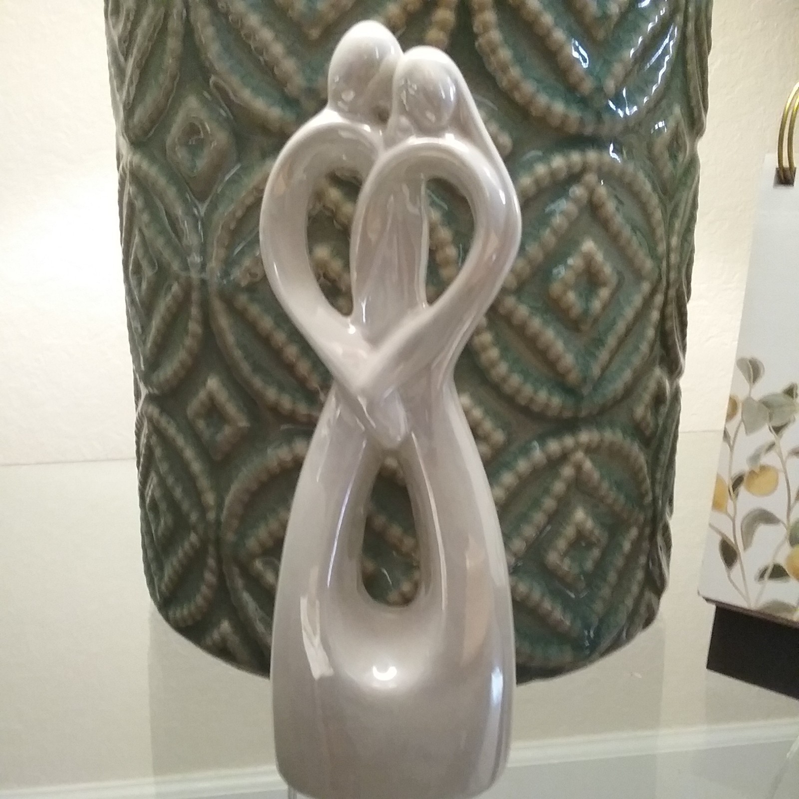 Intertwined Abstract Modern Figurine Iridescent Couple in Love Cake Centerpiece