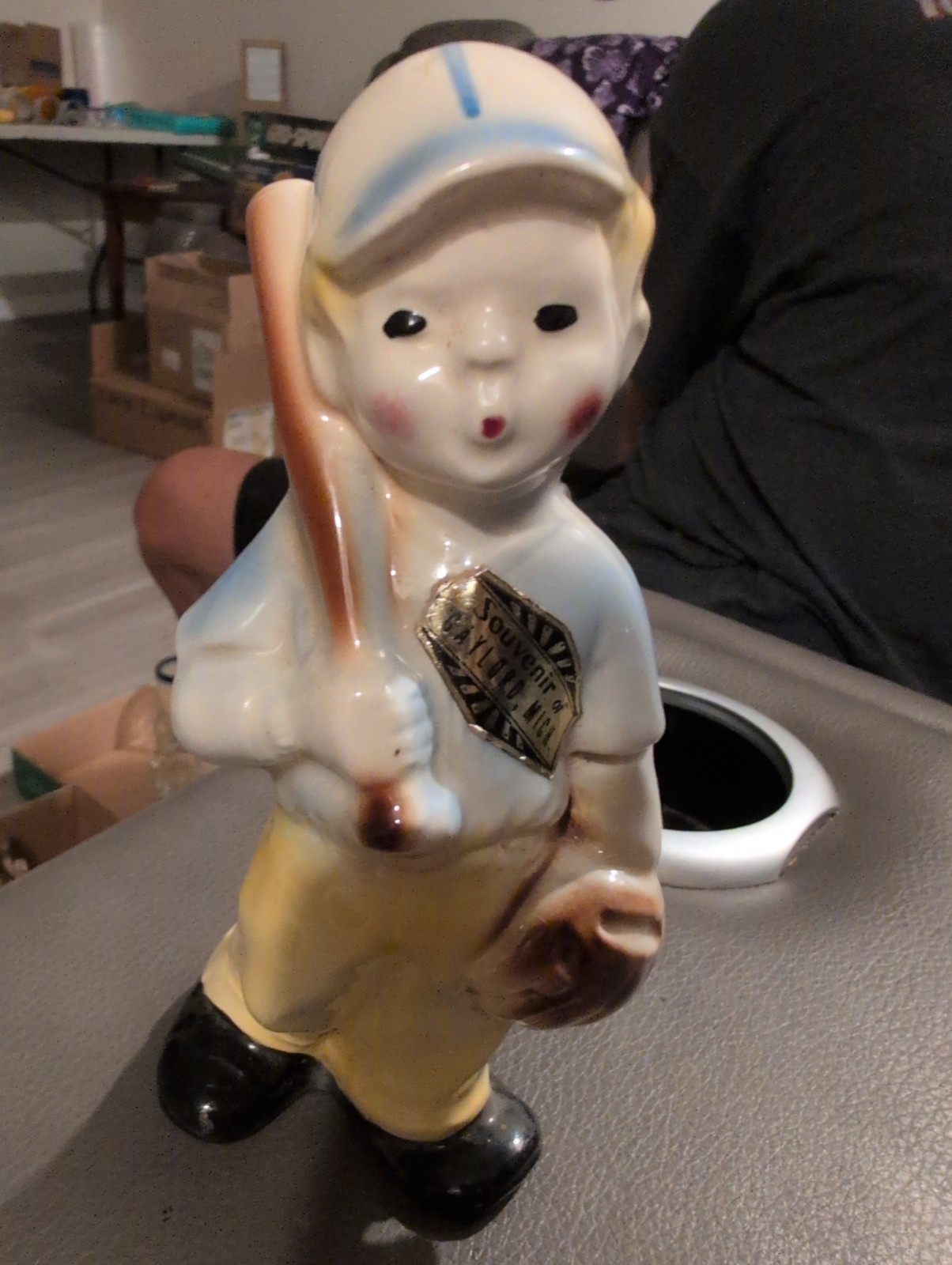 Vintage Little Boy Baseball Player w/Glove & Bat Figurine by ELSA 7″ Tall