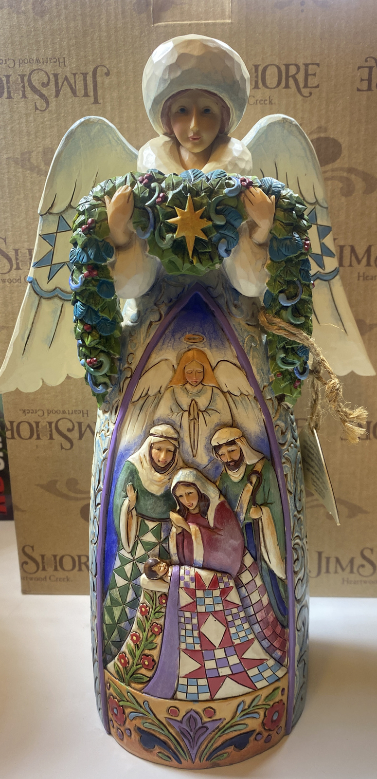 Jim Shore “Night Divine” Winter 11” Angel Nativity Scene Christmas 4014295FD