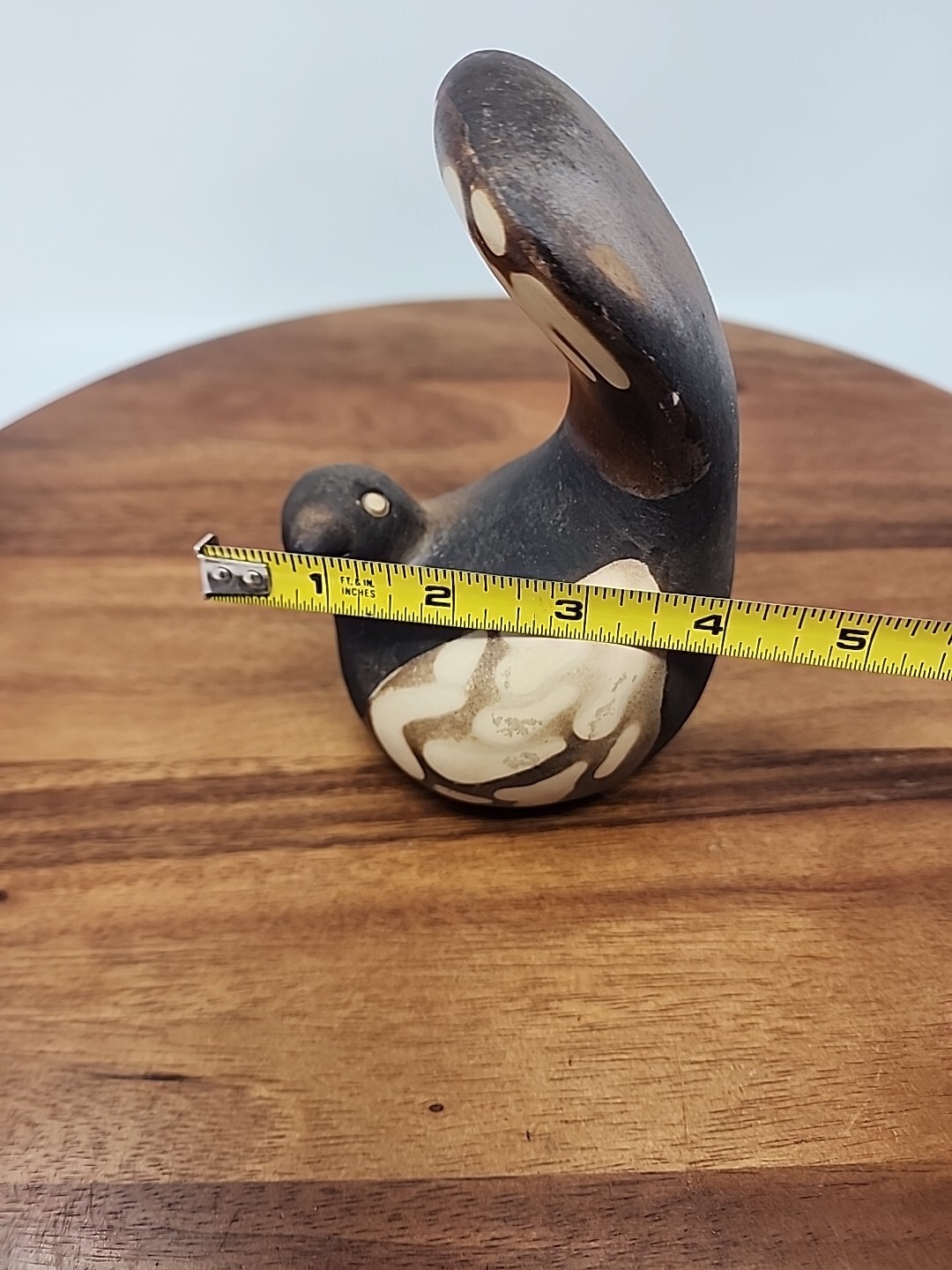 Peruvian FOLK ART Black Tan Partridge Dove Bird Artist SIGNED Ernesto
