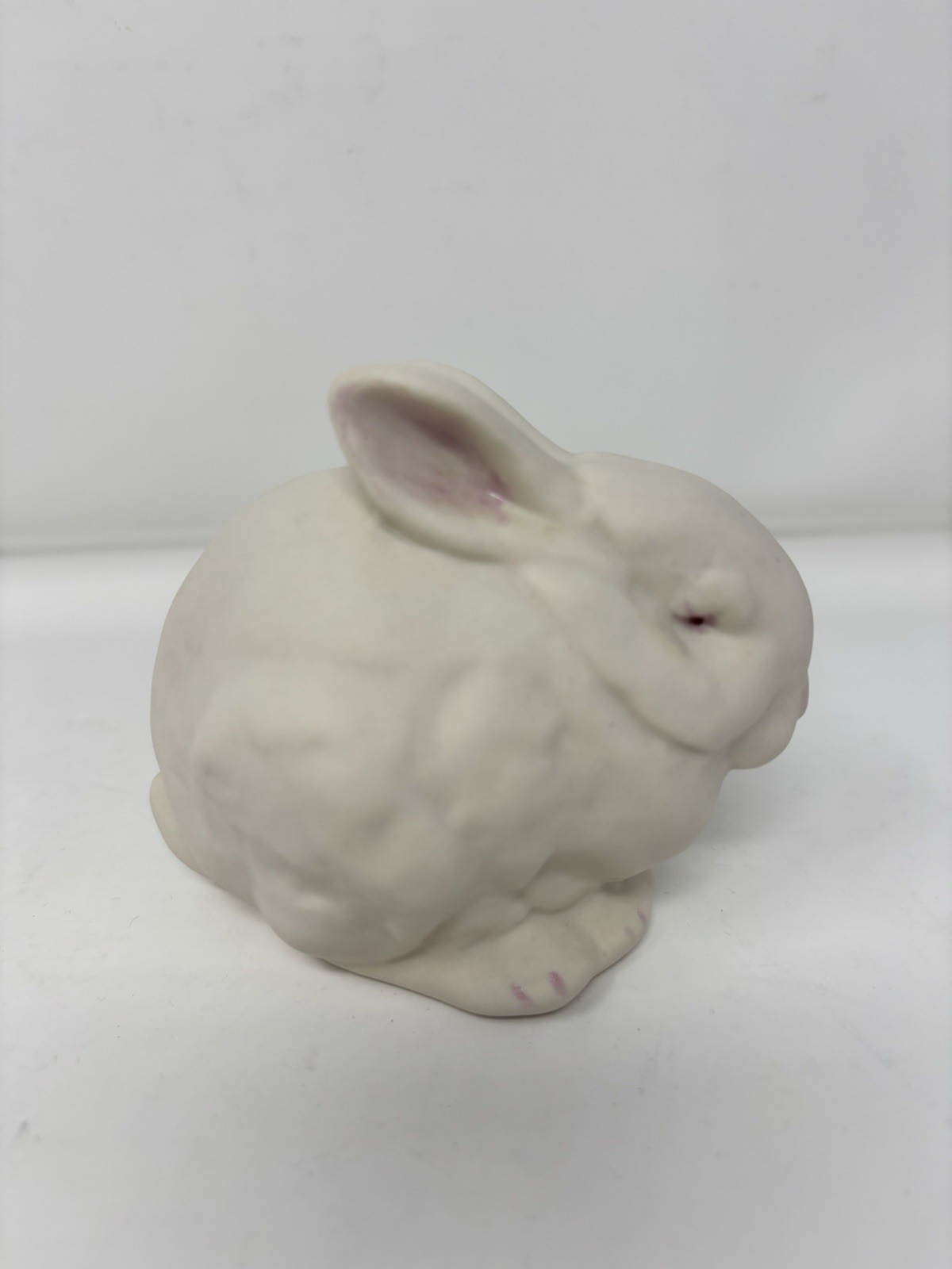 Vintage Mr. Snowball Bunny Rabbit Figurine Bisque Porcelain White Signed 1987