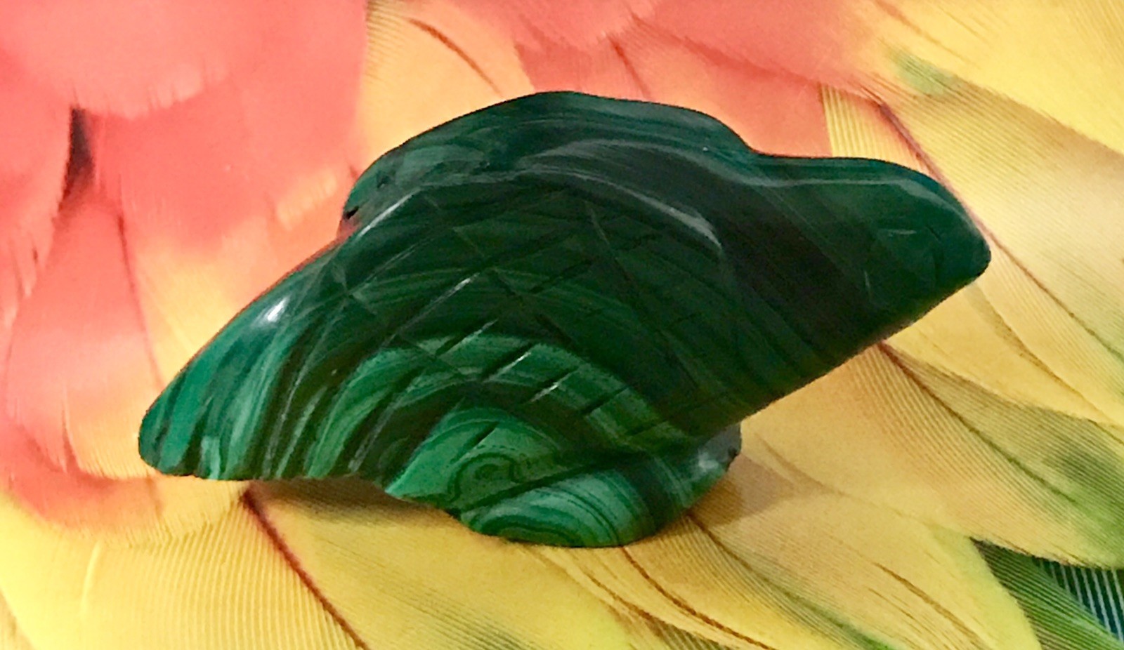 ⭐️Malachite Bird Brazil SMOOTH Meditate Totem 63.9g 2.25oz Hand Carved Vintage