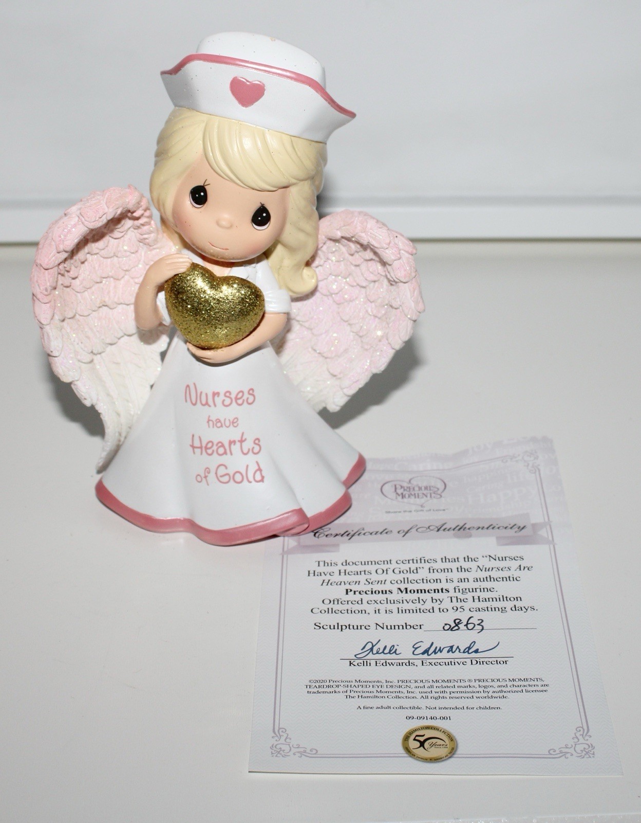 Precious Moments Hand Painted Resin Nurse Angel Figurine Nurses Are Heaven Sent