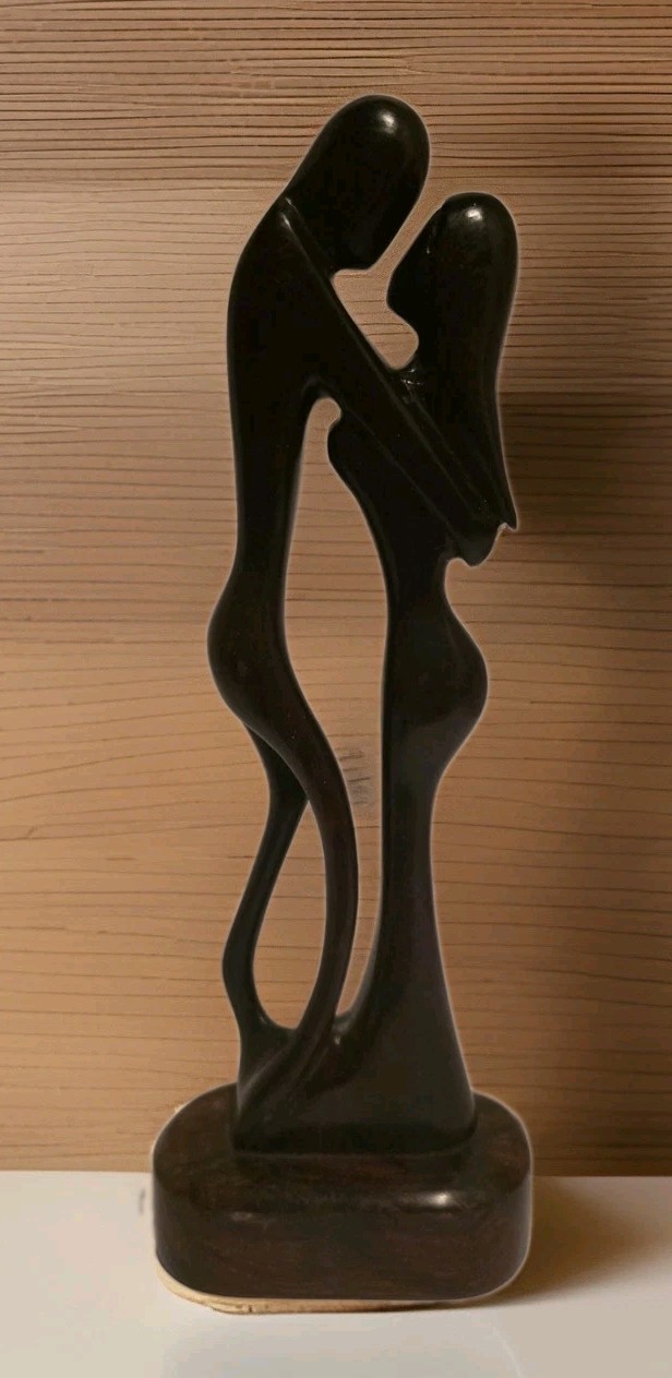 Vtg Bahia Kino Mexico 11″ Ironwood Embracing Couple Figurine Love Hand Carved