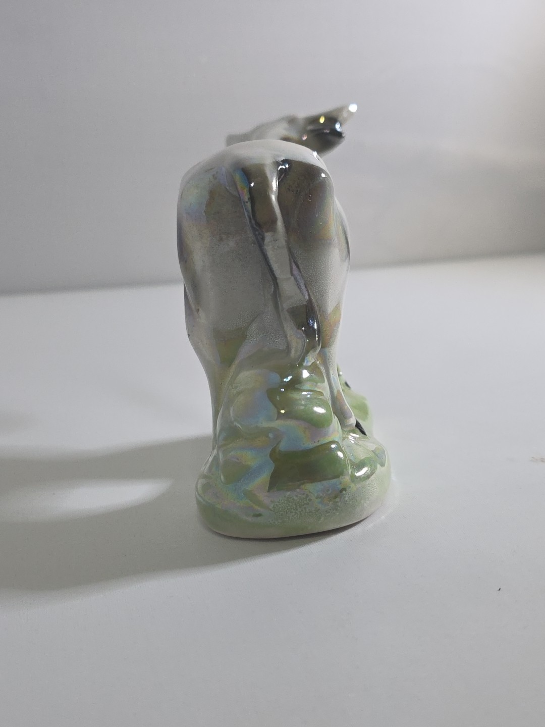 Vintage Lusterware Ceramic Bull Cow Figurine Made in Brazil Farm Animal 4.5″