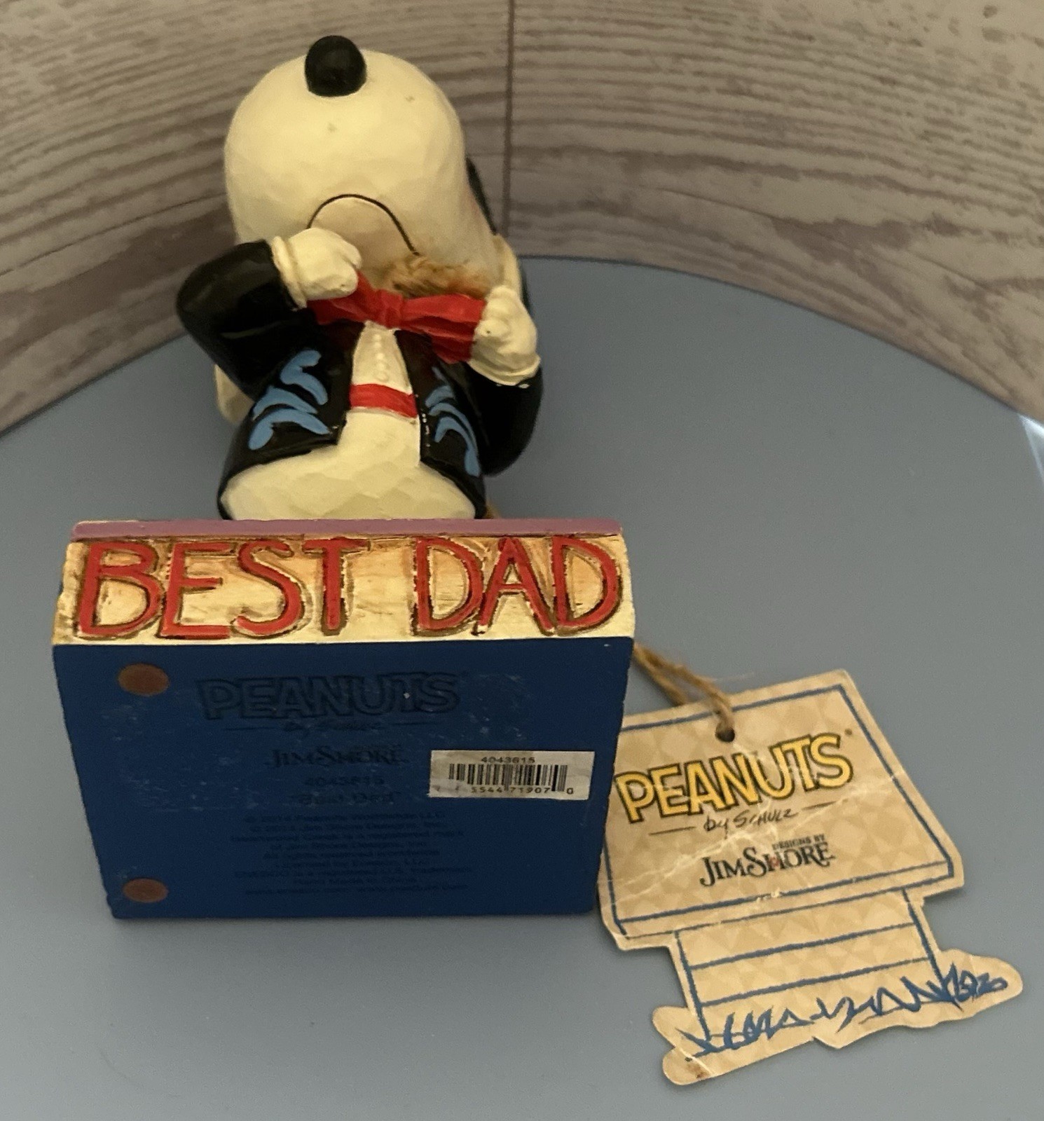 Jim Shore Peanuts Snoopy Father’s Day Figurine “Best Dad”figurine 2014 Enesco