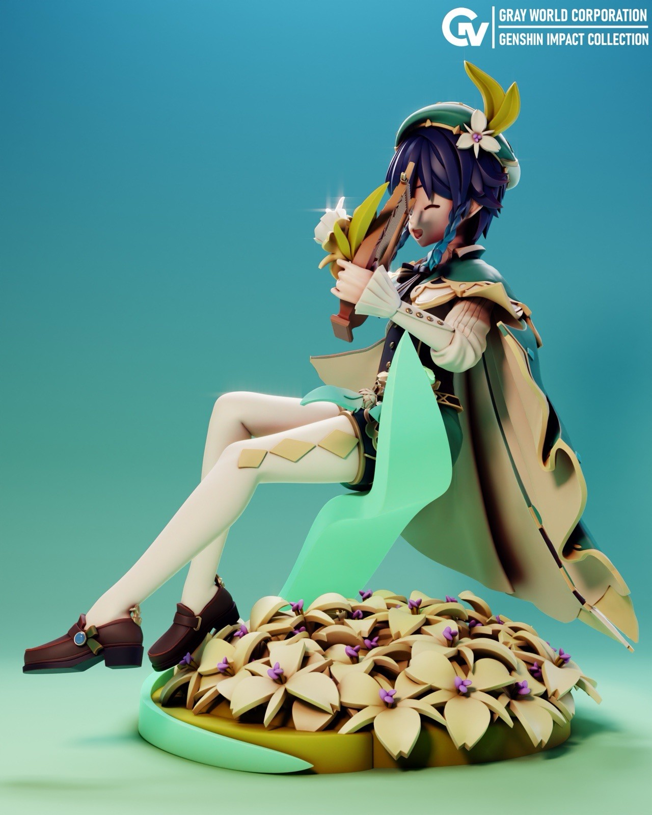Venti Barbatos Genshin Impact RESIN Figure 3D Printed Unpainted Model Kit