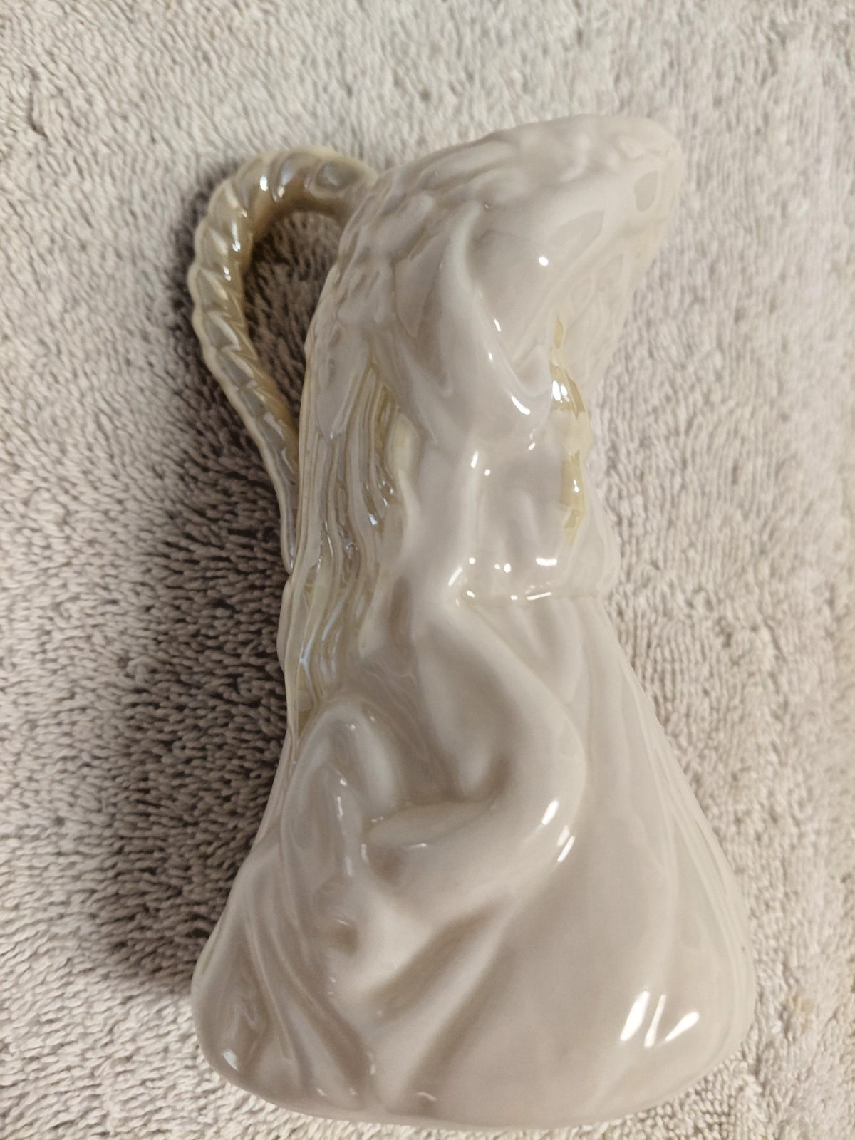 Belleek porcelain Leprechaun W/Cobb Tint & Undine Maiden or Fairy Pitcher PAIR