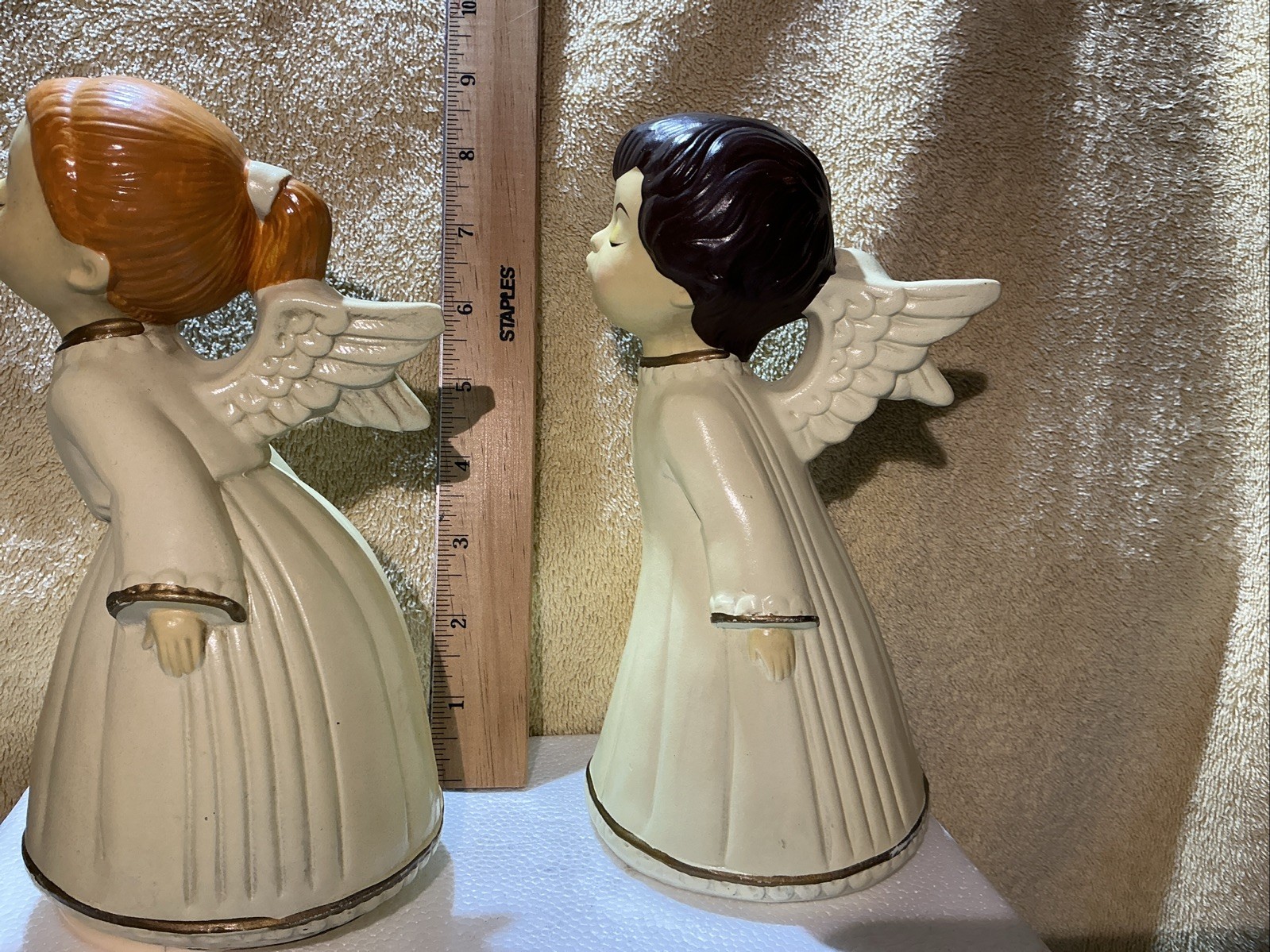 Two Child Angle Figurines Resin Based