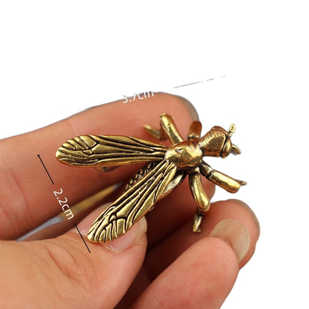 Brass Mosquito Insect Figurine Small Animal Statue Table Home Decoration Toy NEW