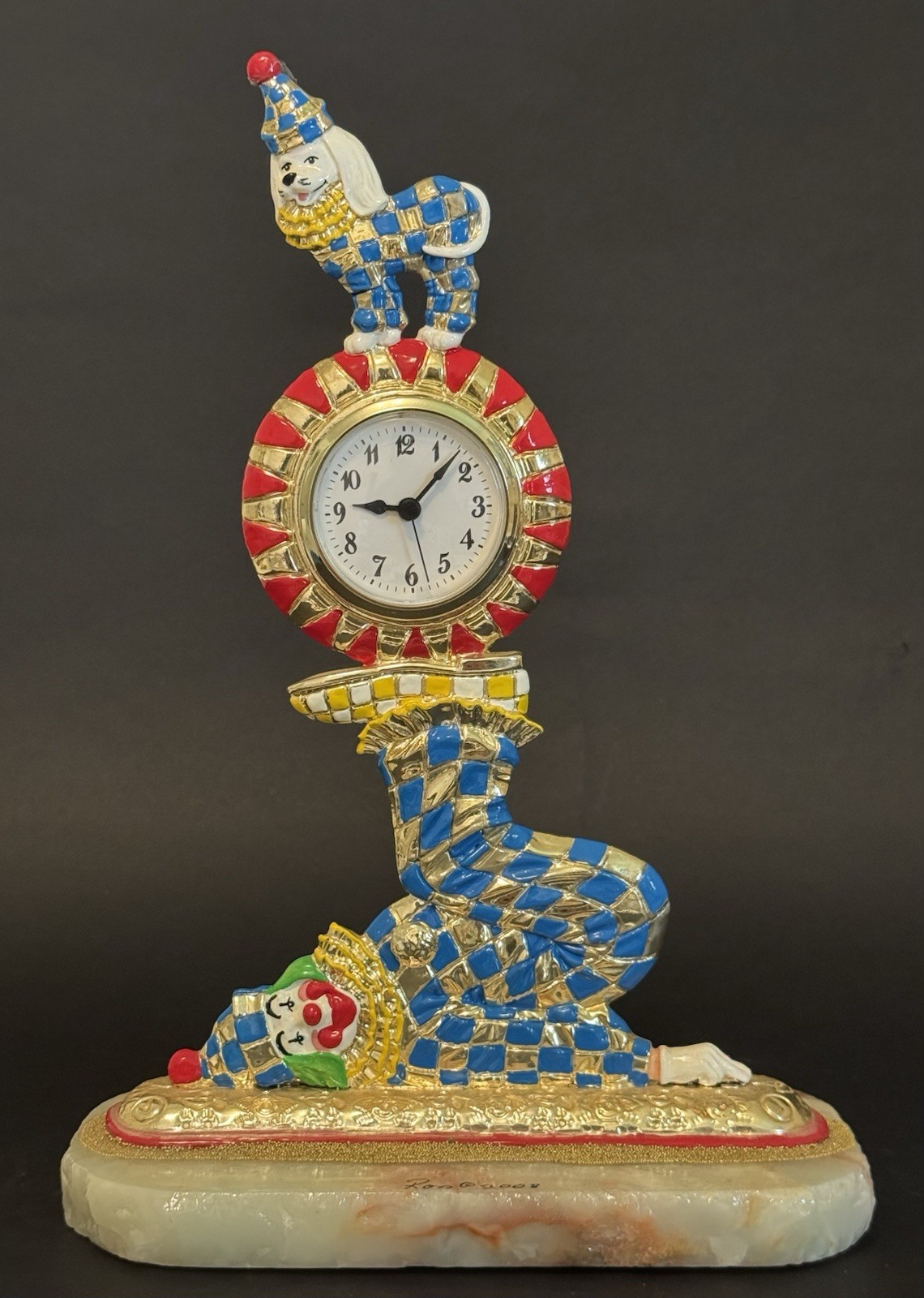 2008 Ron Lee Clown w/ Dog Clock TP-300-SE Signed 16/300 HTF 12”