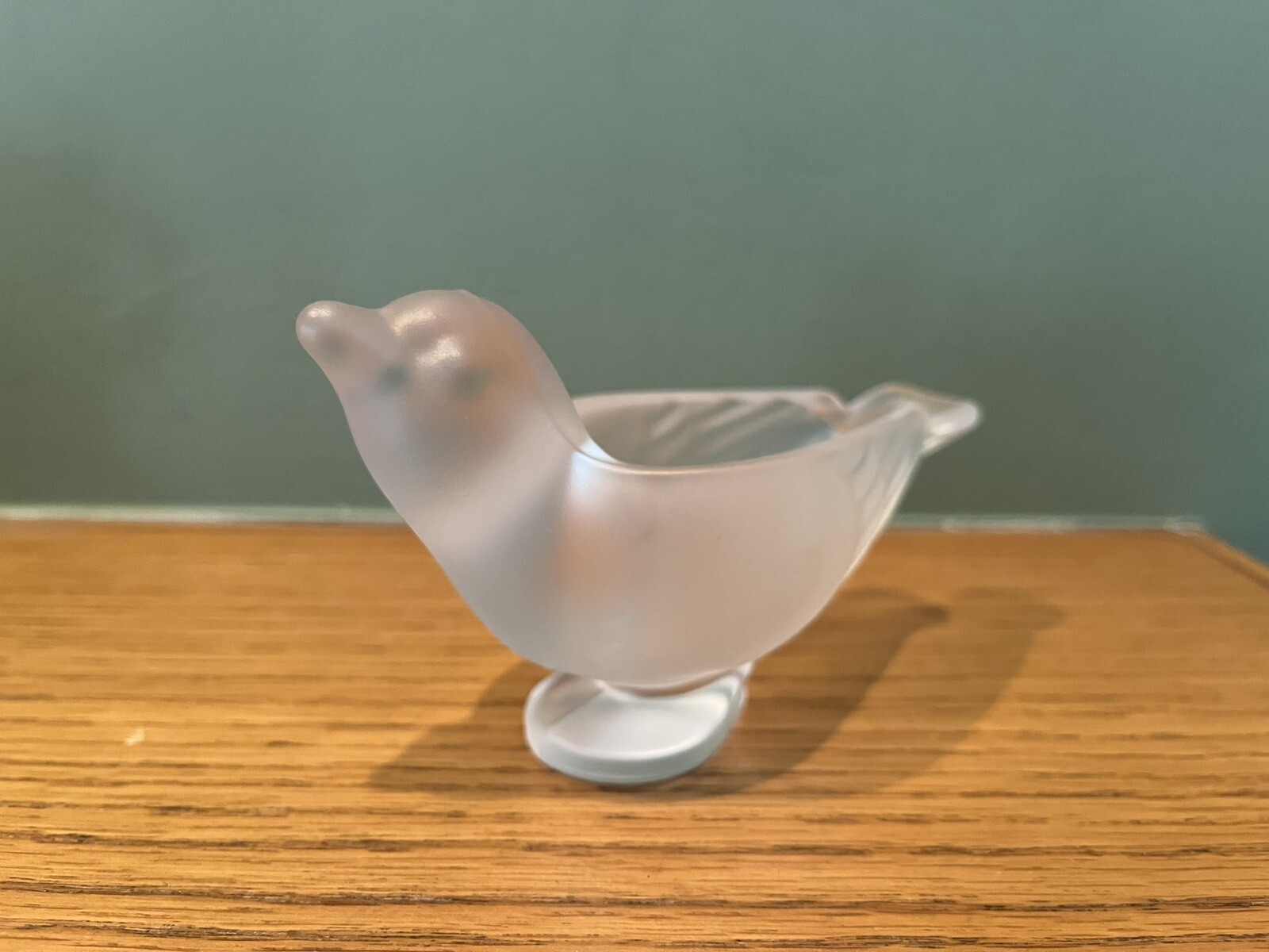 Vintage SEVRES Frosted Crystal Bird France