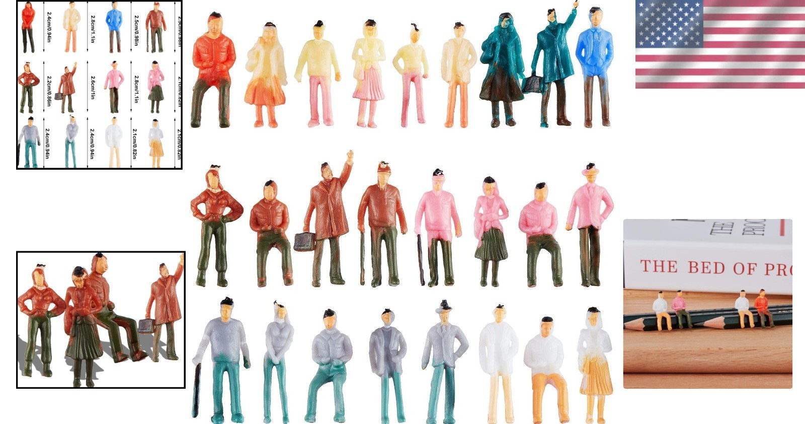 Tiny People Figurines Set of 200 – Realistic 1 Inch Models for Creative Displays
