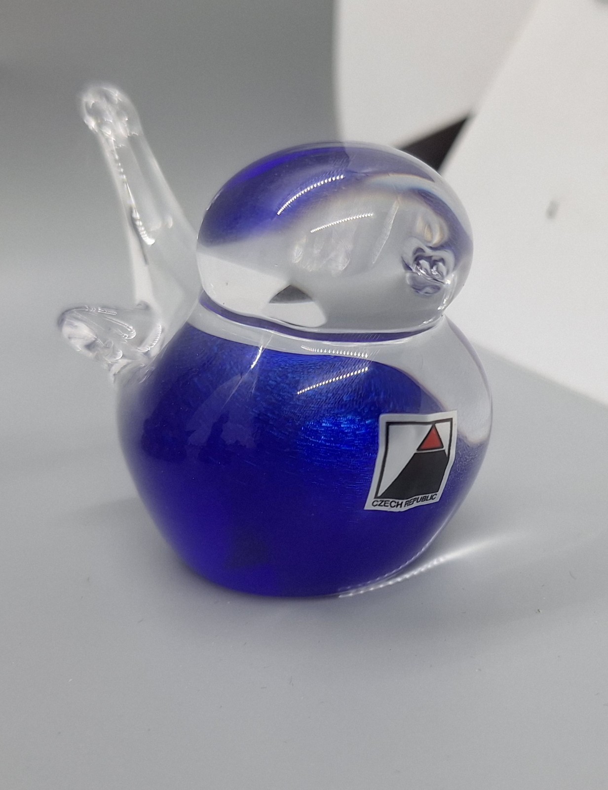 Beautiful Vintage Czech Republic Cobalt Blue Bird Figure Figurine Chick