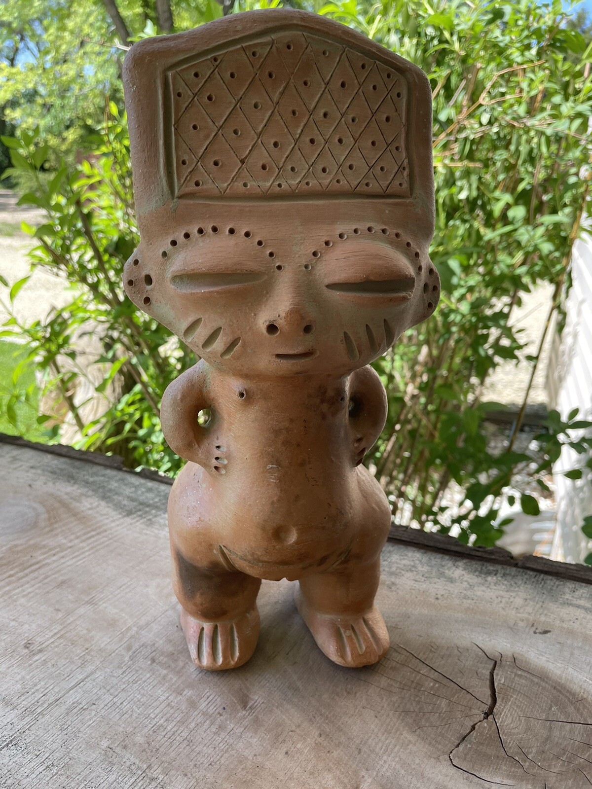 VTG Central American Terra-Cotta Fertility Statue(Female) Venezuela? 12.25”