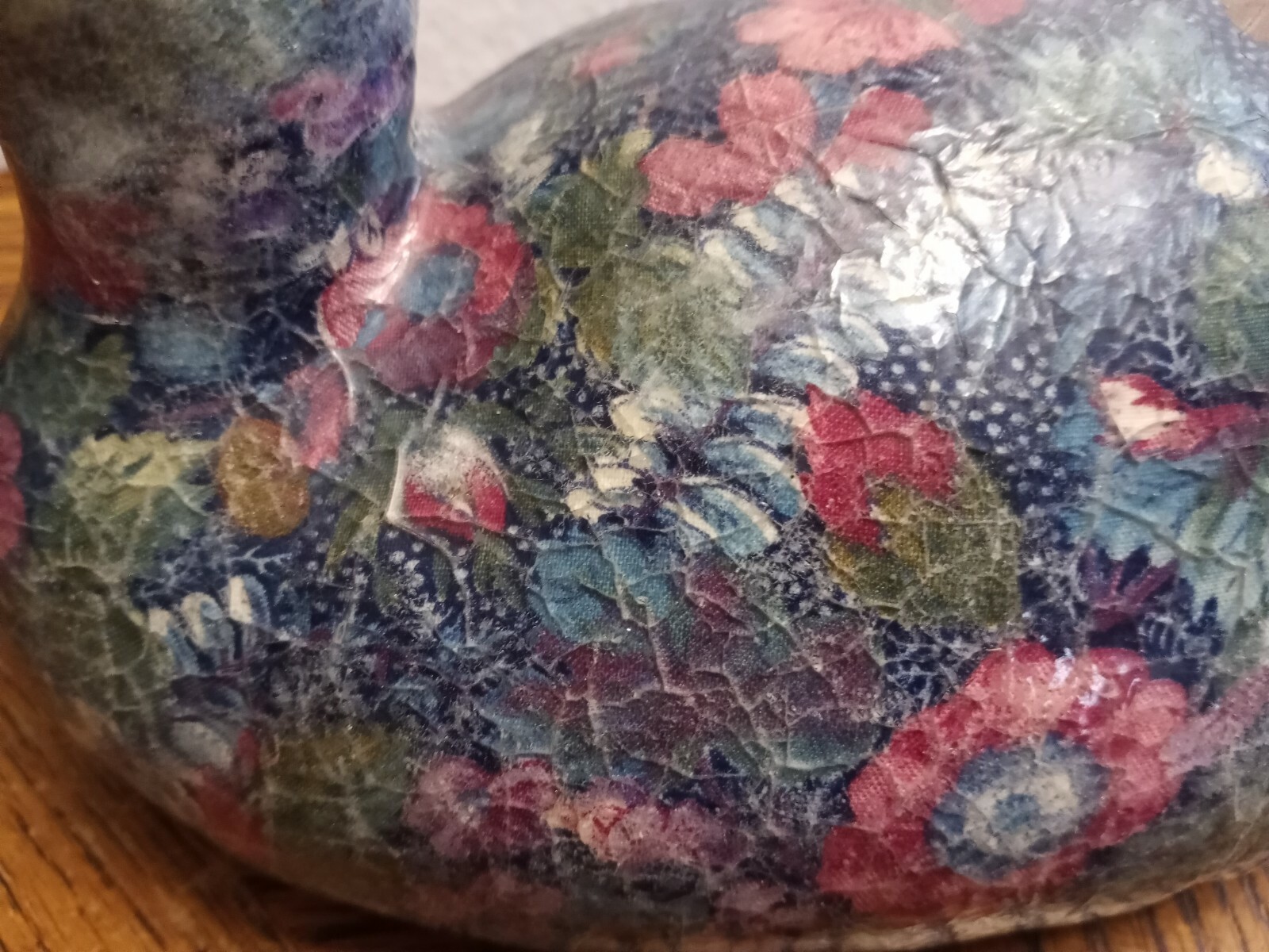 Vintage Decoupage Duck Blue Floral