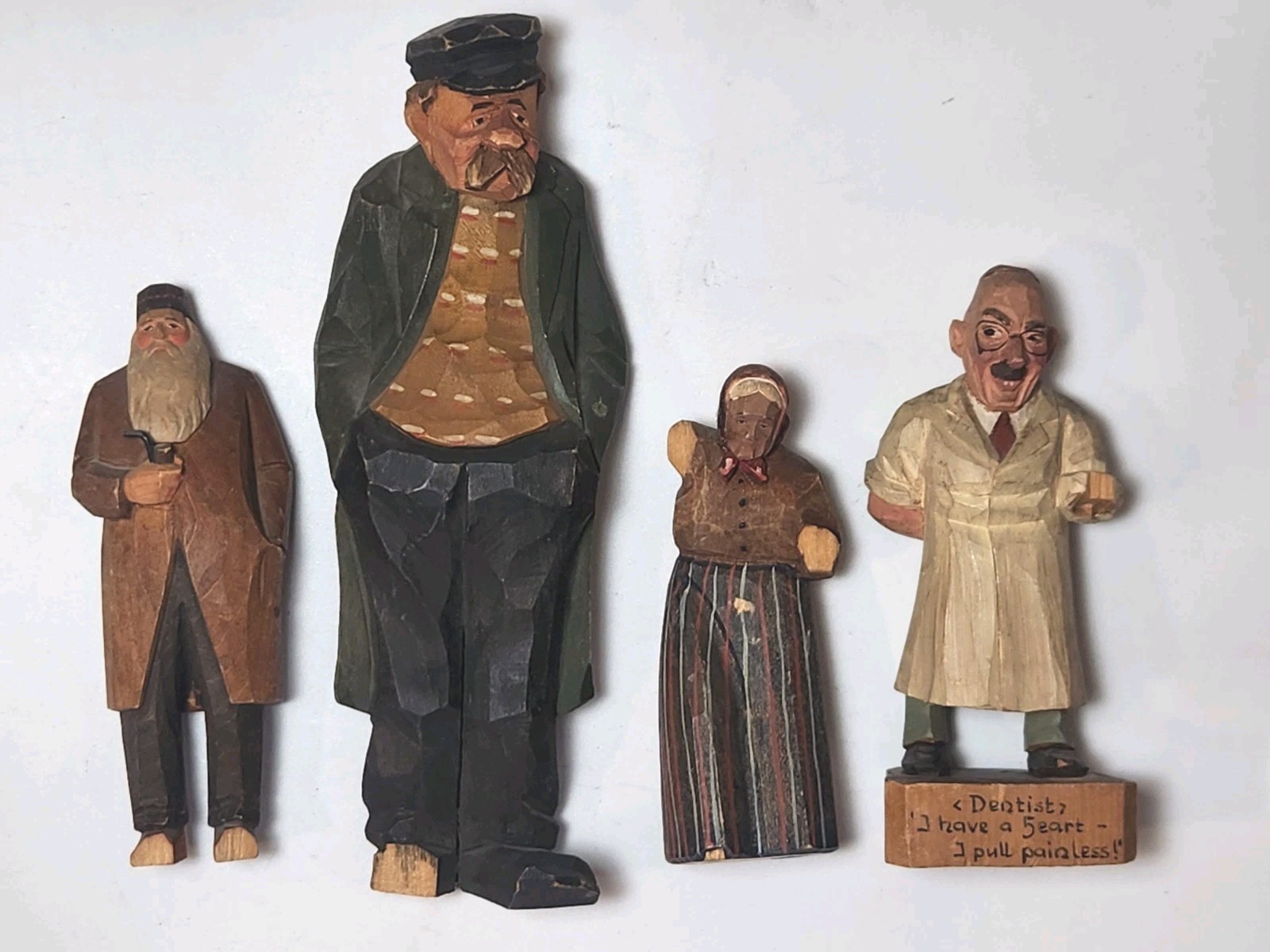 Lot Of 28 Amazing Hand Carved Wooden Wood Sculptures Gunnarsson, Trygg, E. Sioui