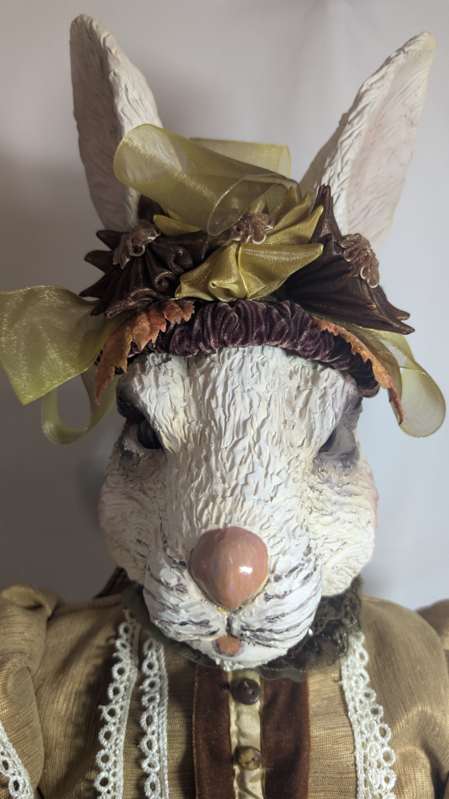 34” Large Easter Rabbit Figure Victorian Style Heirloom Spring Decor