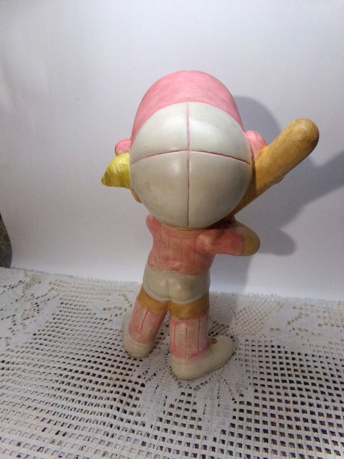 VINTAGE ATLANTIC SMILEY SOFTBALL GIRL WITH BAT 11″ TALL HALLMARK + 1974