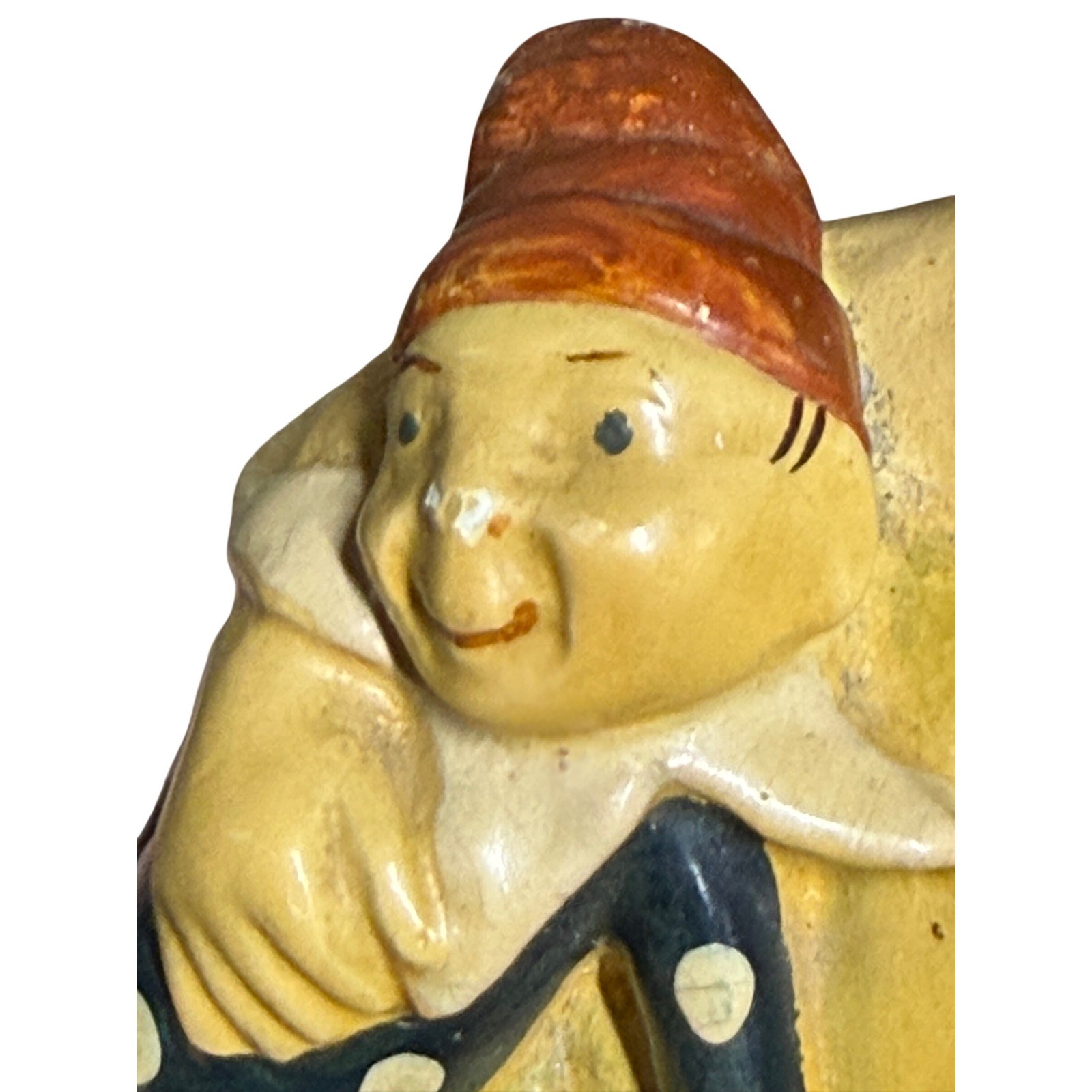 Vintage 1942 B Hummel Herbert Dubler Chalkware Boy Sleeping with Clown Figurine