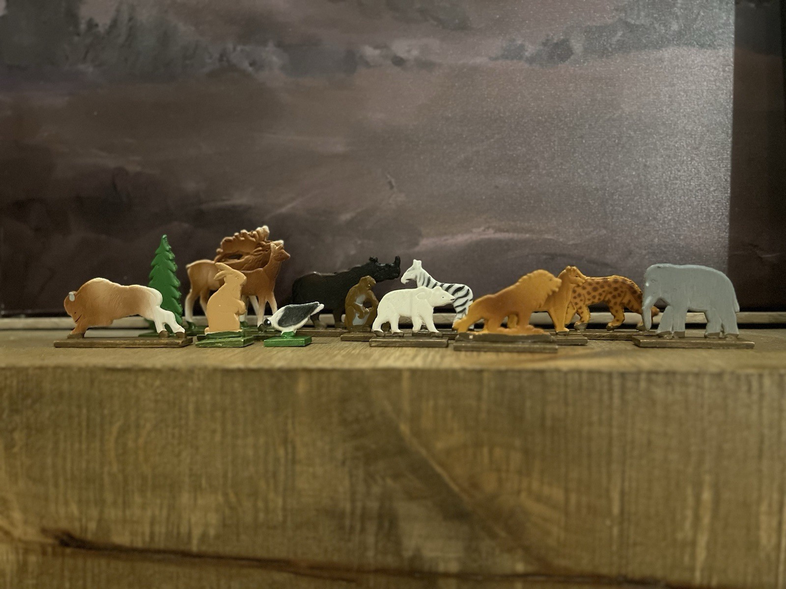 Vintage Miniature Flat Animal Figures HandPainted Zoo Wildlife Erzgebirge Style