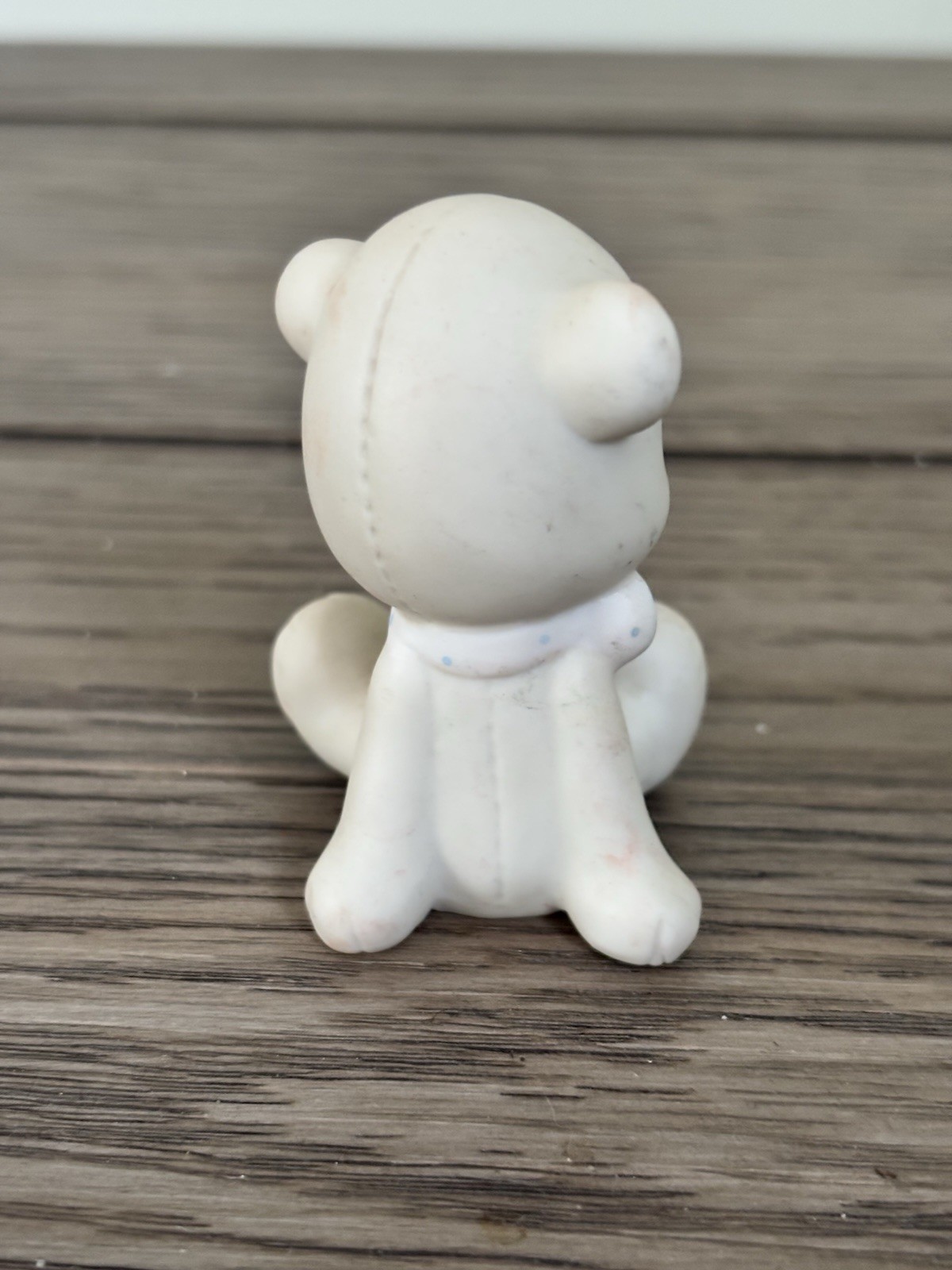1982 Enesco Precious Moments Teddy Bear E9267 Jonathon & David Pink Bow Figurine