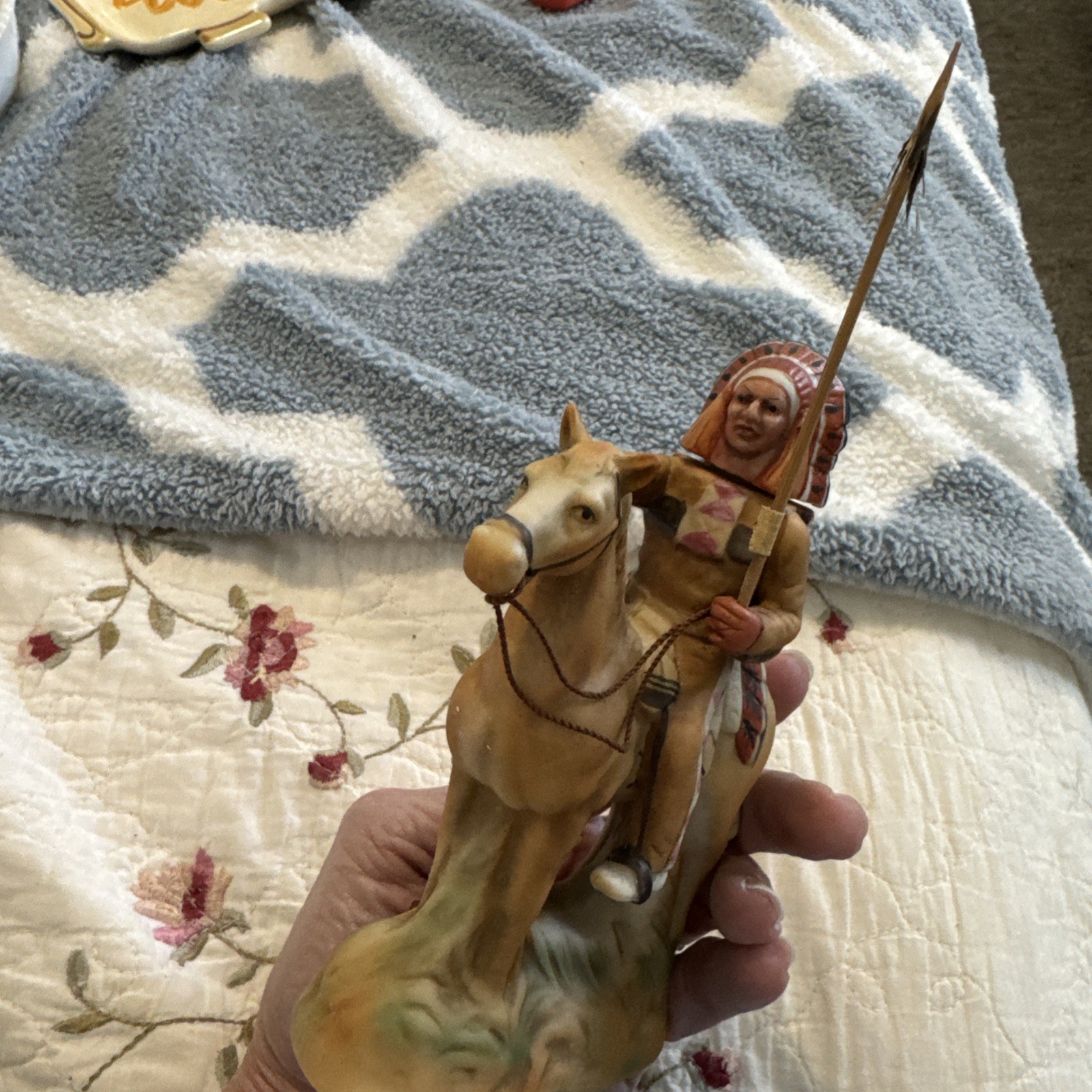 Ski Country Native American on Horse Ceramic Decanter 1978