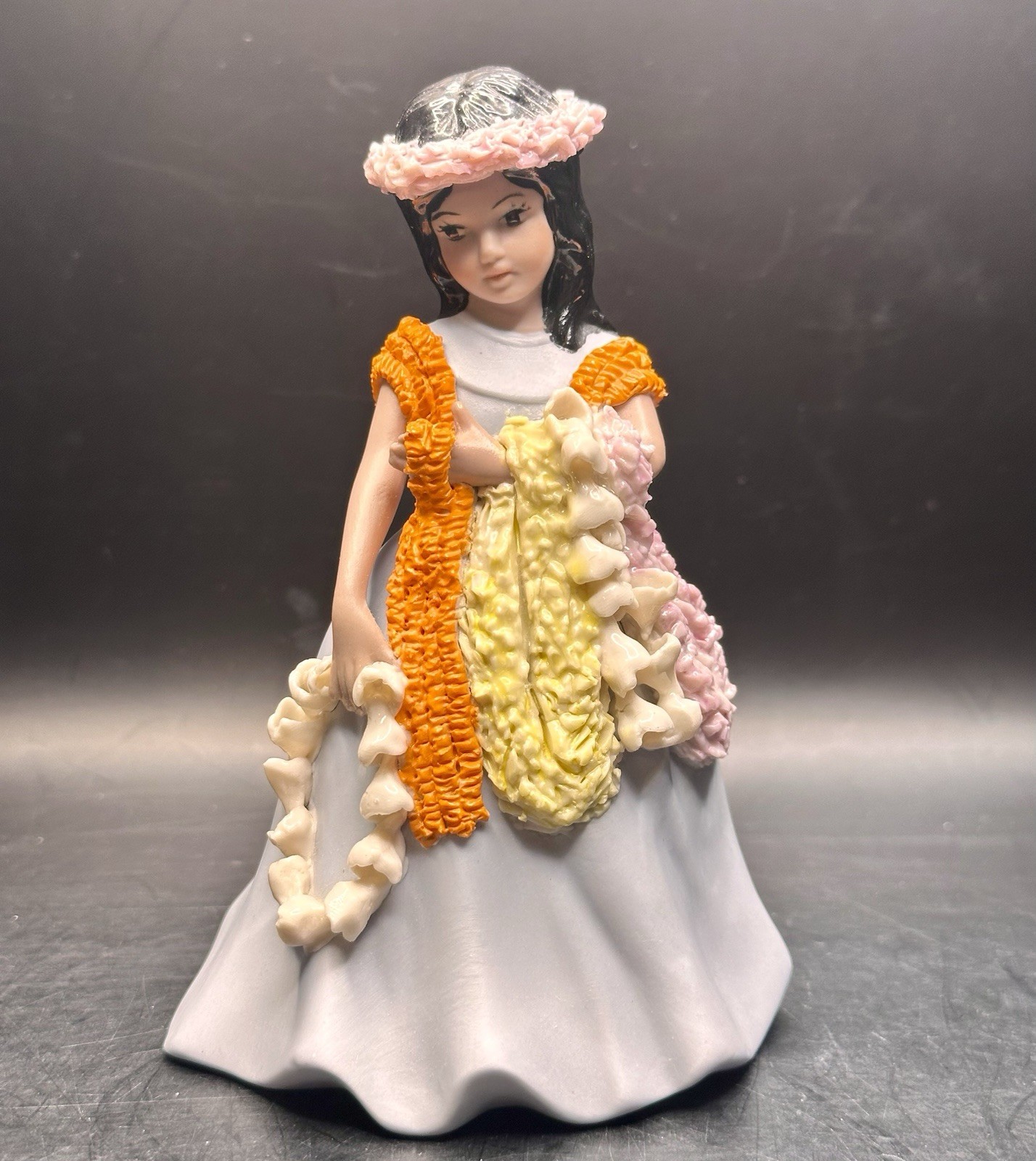 1982 Sandwich Isles Crafts Hawaii Girl Lady Porcelain Figurine Mona Ann Santiago
