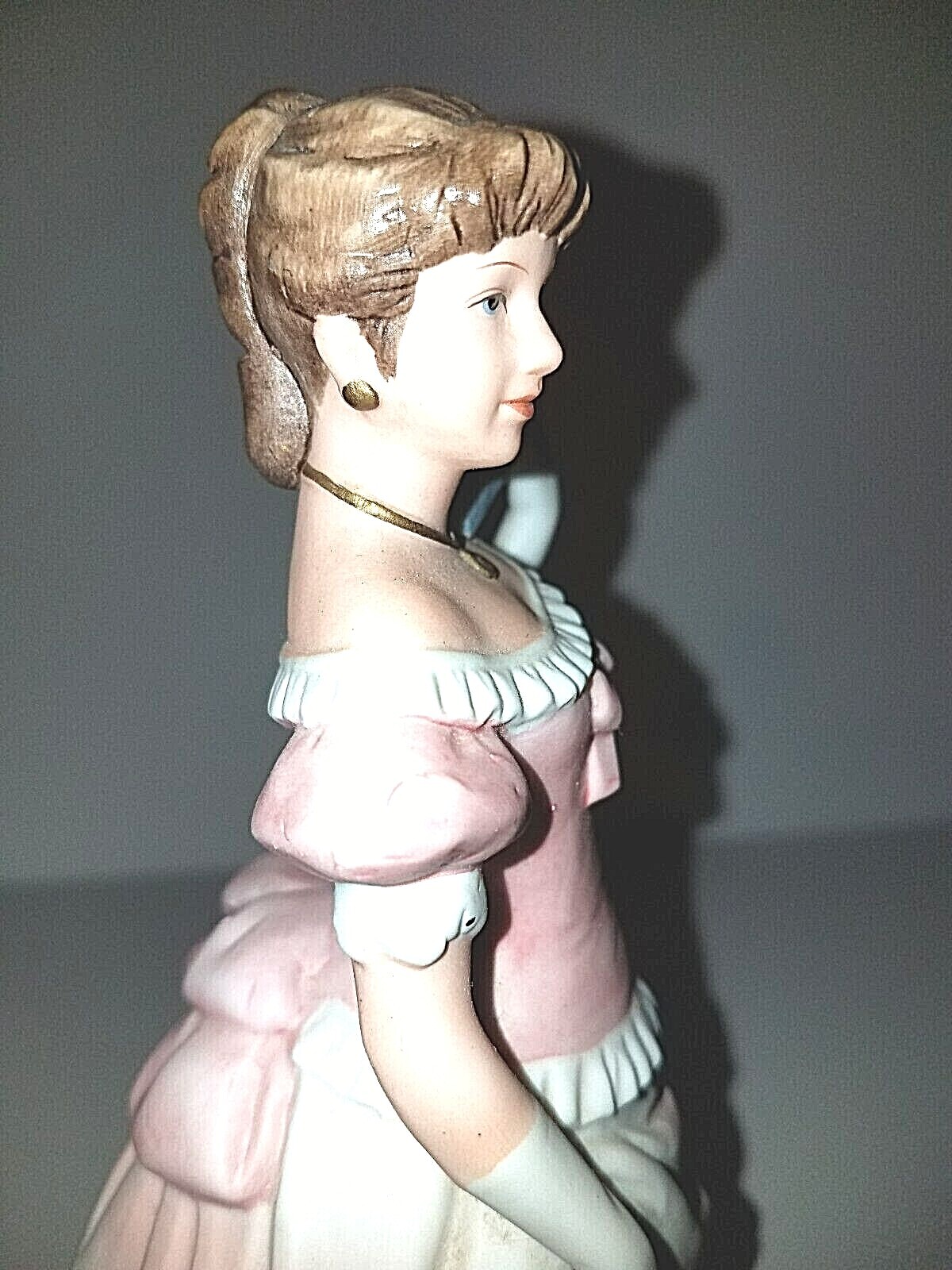 Home Interiors Homco Victorian Woman Lady with Fan Figurine #1421 Shall We Dance