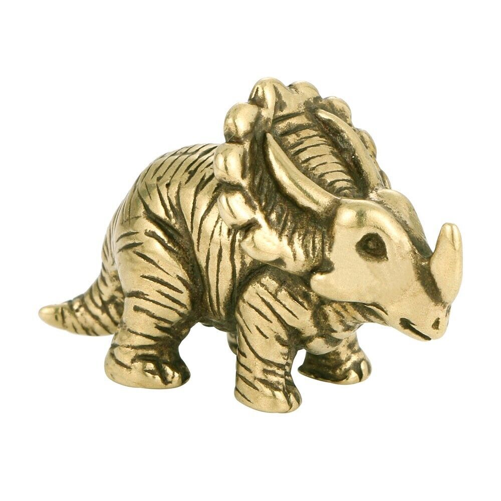 2PC Brass Dinosaur Statue Ornament Home Desk Decoration Animal Statue Toy Crafts