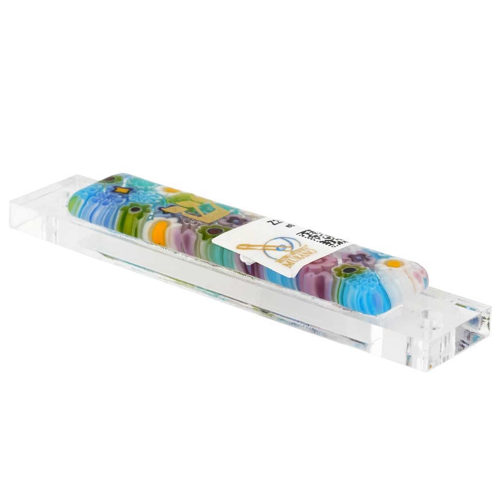 Glass Of Venice Murano Glass Mezuzah Cover Jewish Gift – Pastels Multicolor Mill