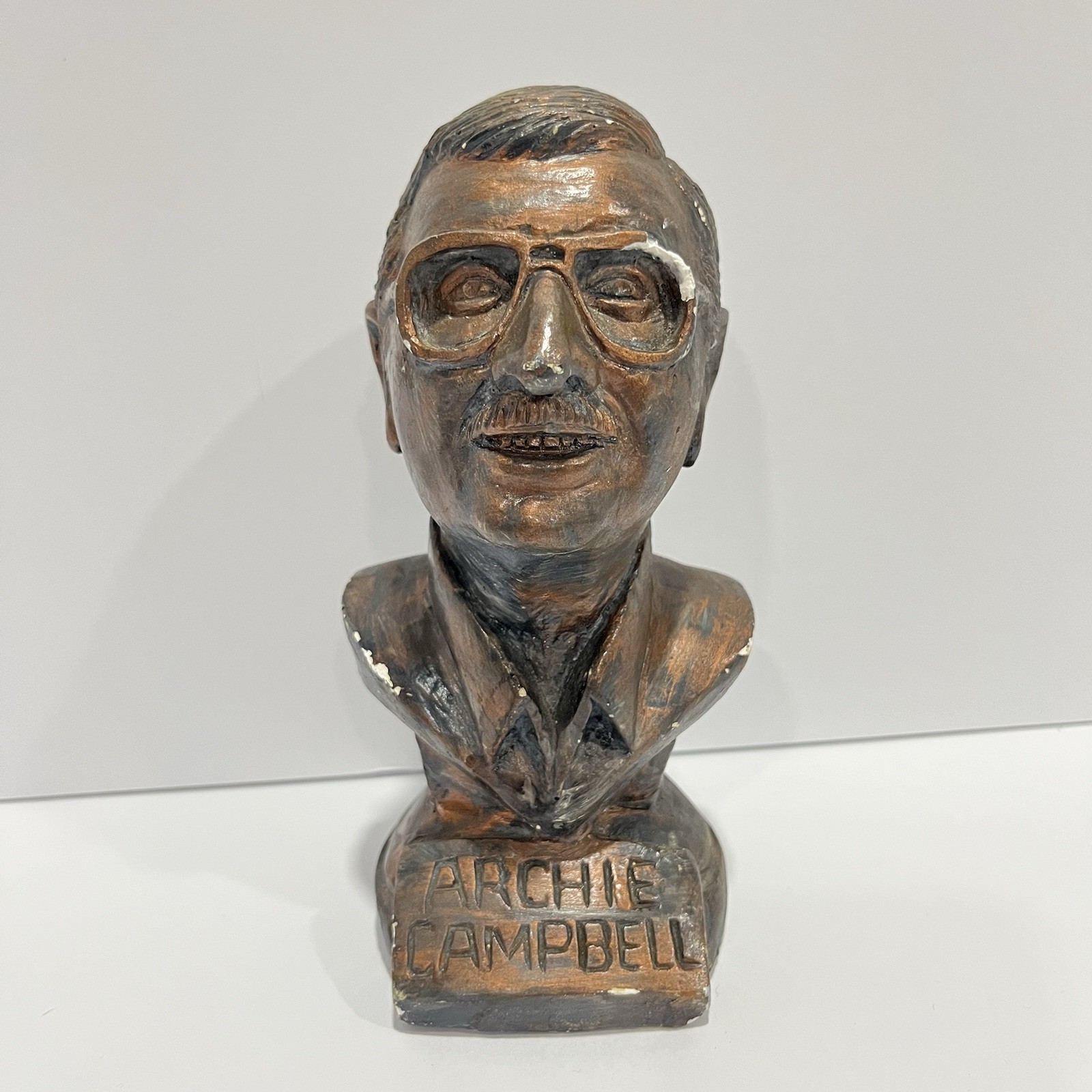 Vintage 80s 90s Archie Campbell Heavy Head Bust Scultpure Hee Haw Comedian