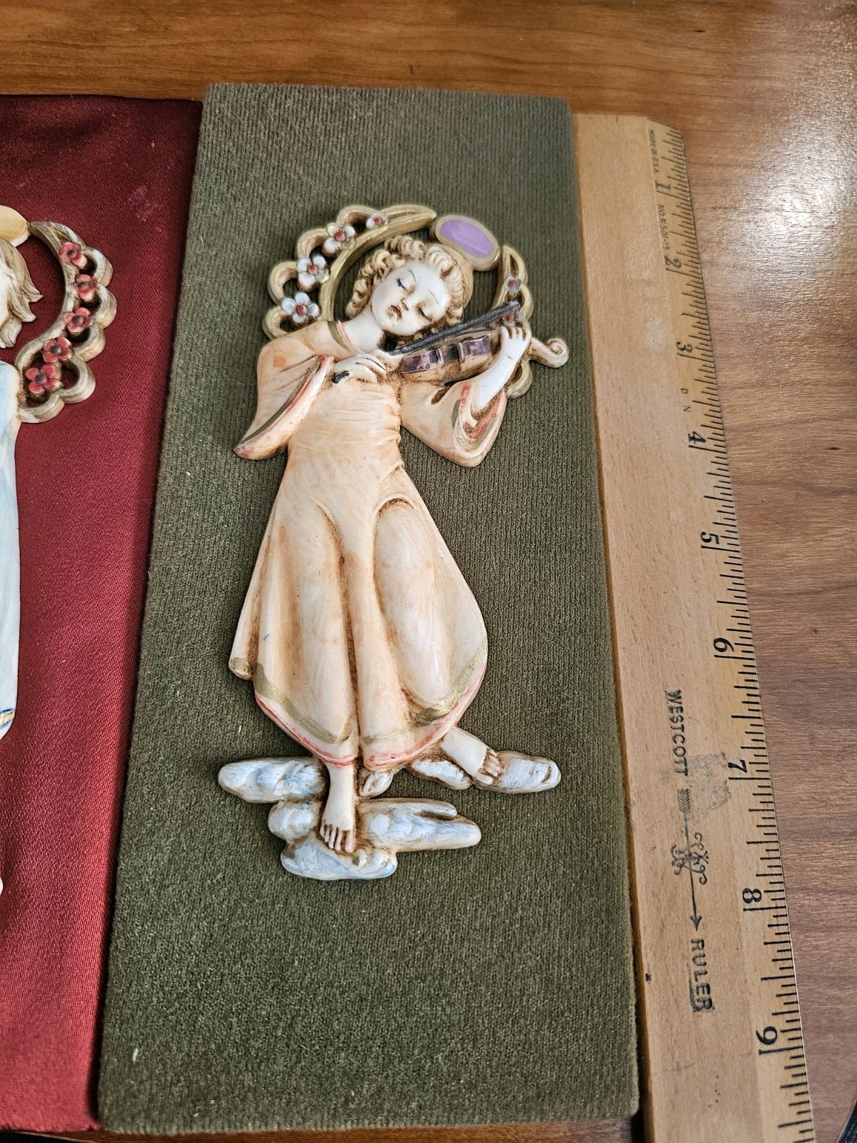 Vintage Baroque Style 3D Resin Angel Plaques Made In Italy EUC AS IS Lot Of 4