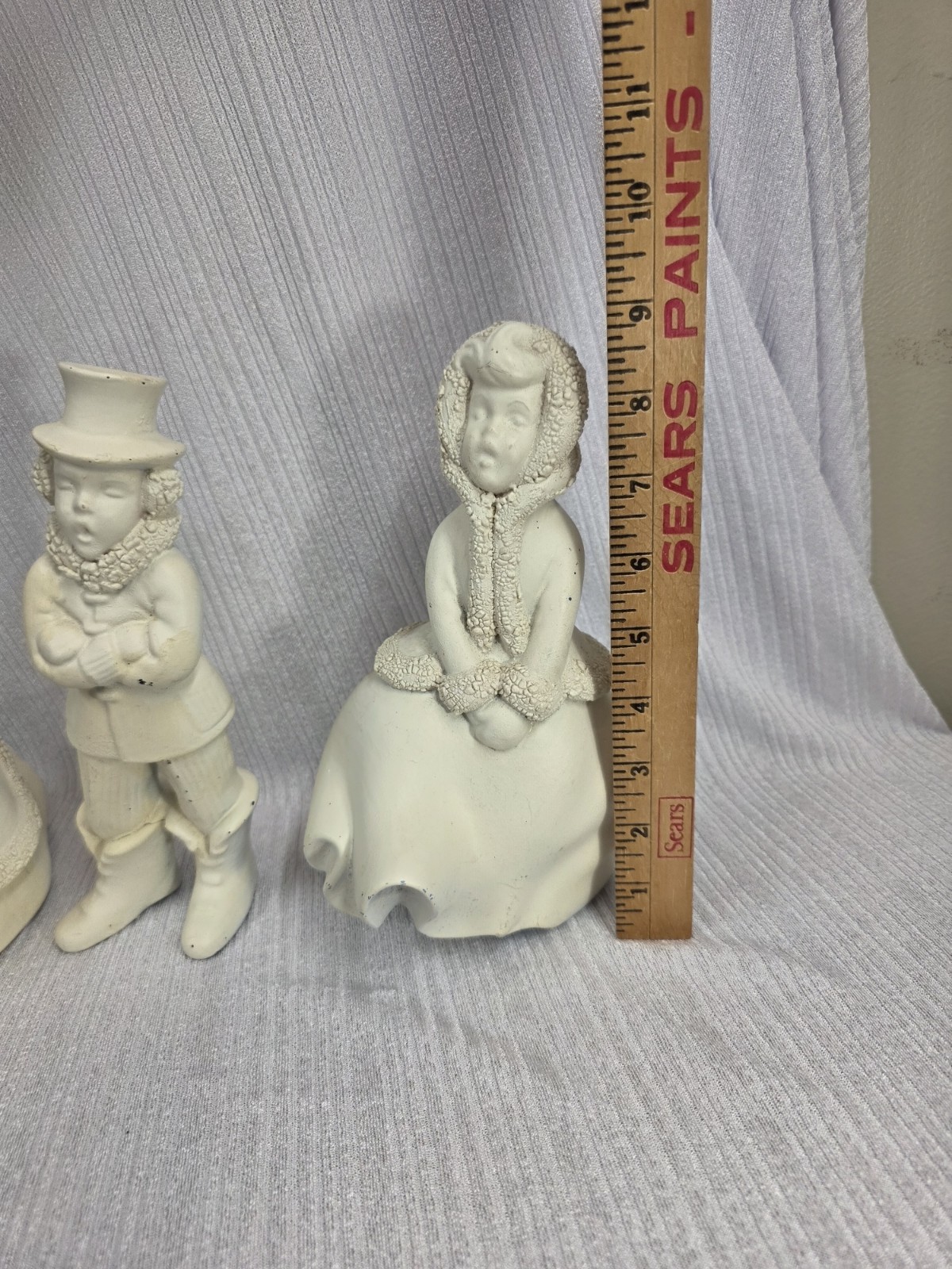 VTG winter Carolers Ceramic Atlantic Mold Carolers Figurines Set of 3 8in