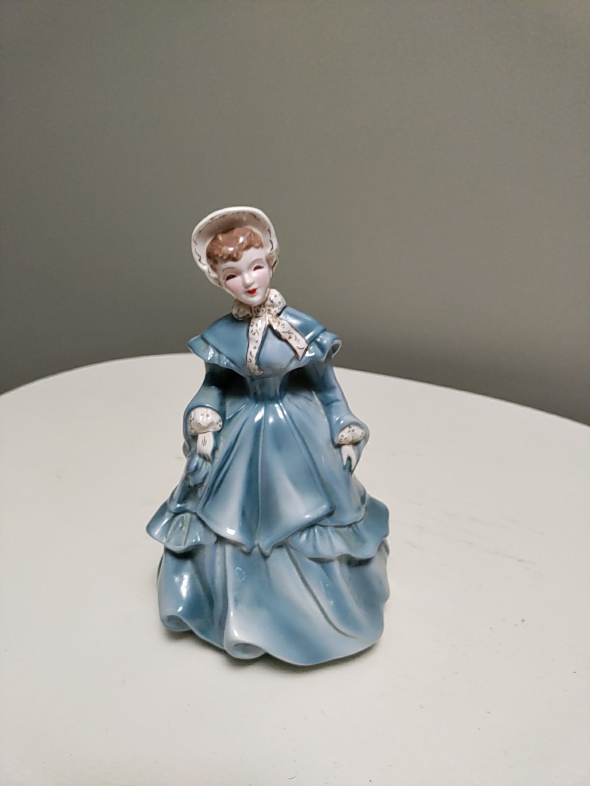 Florence Ceramics Porcelain Figurine 7.5″ Melanie with Blue Dress/White Trim